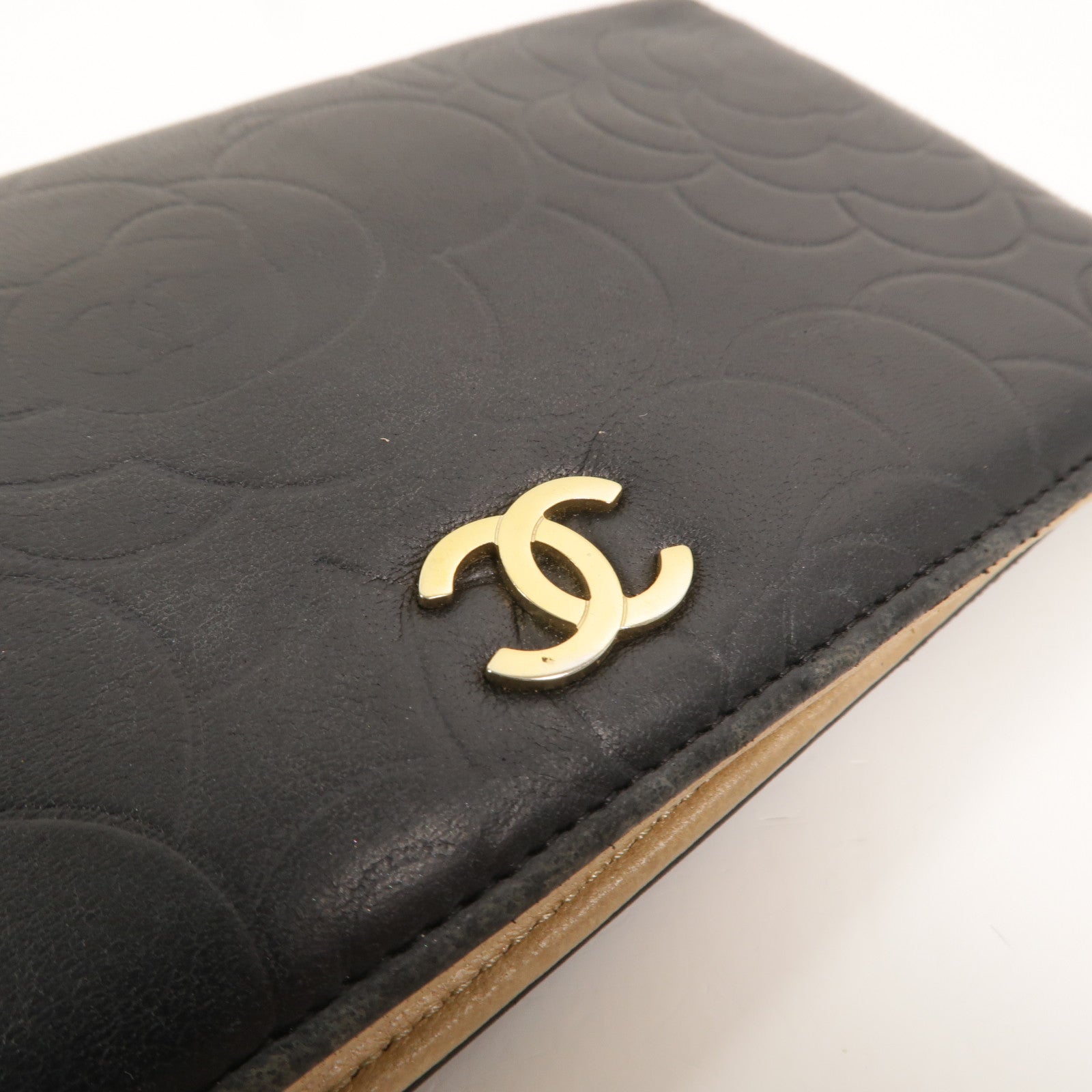 CHANEL 【激減優惠】羊皮皮革Camellia Embossed Long Wallet長錢包