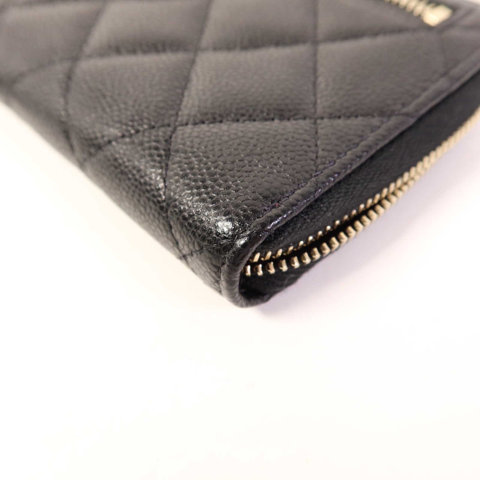CHANEL 牛皮皮革Round Wallet金扣錢包