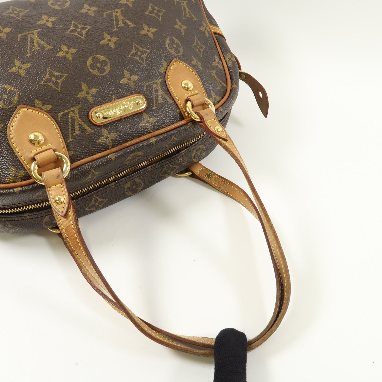 LOUIS VUITTON Monogram Montorgueil PM金扣肩背袋棕色