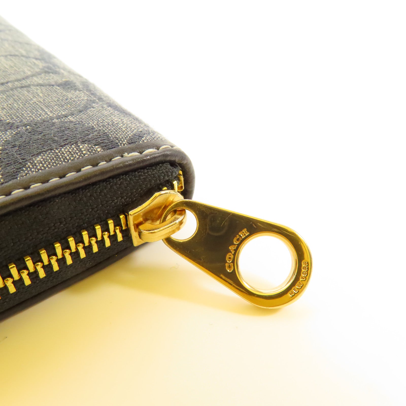 COACH Denim Long wallet 金扣長錢包
