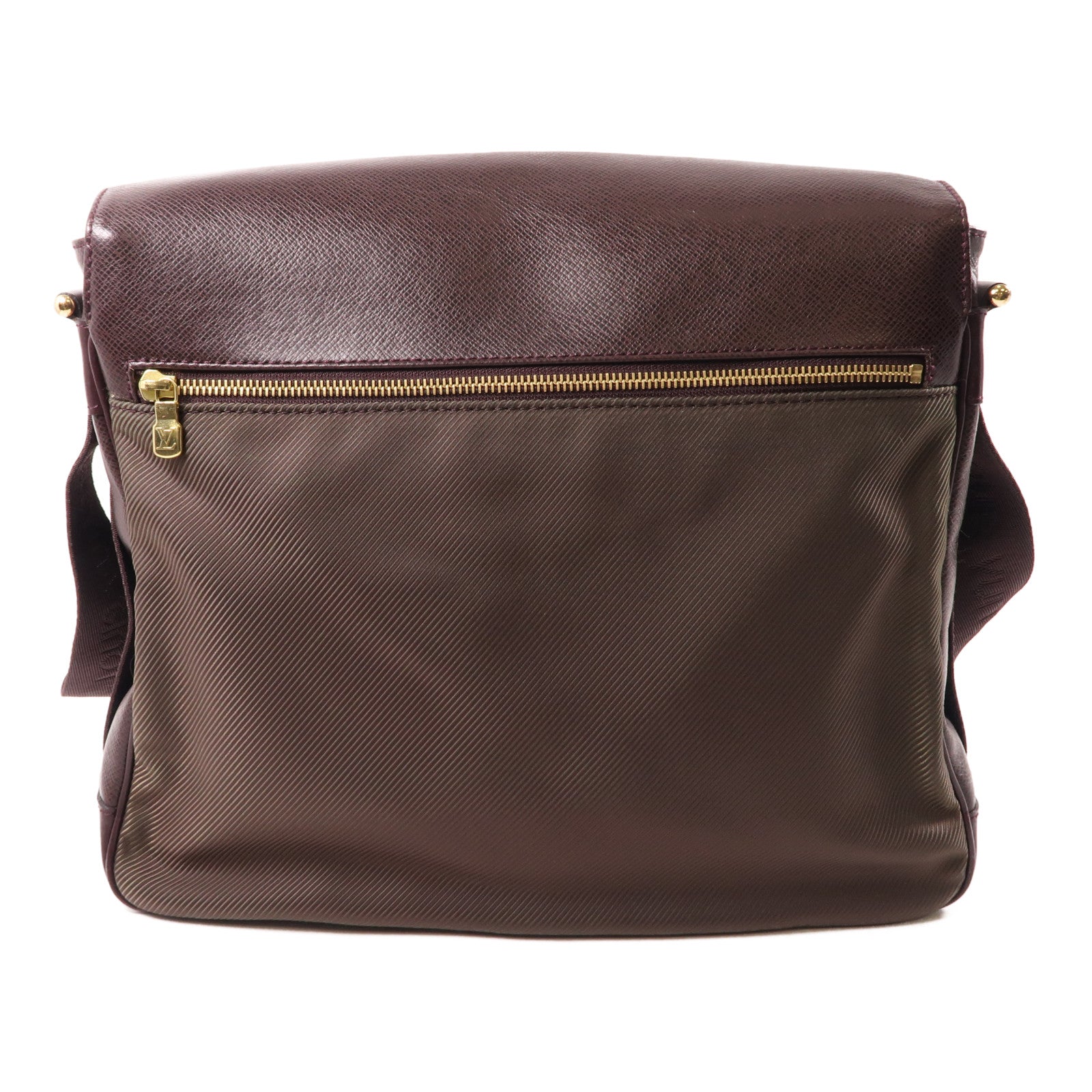 LOUIS VUITTON Taiga Viktor金扣肩背袋棕色