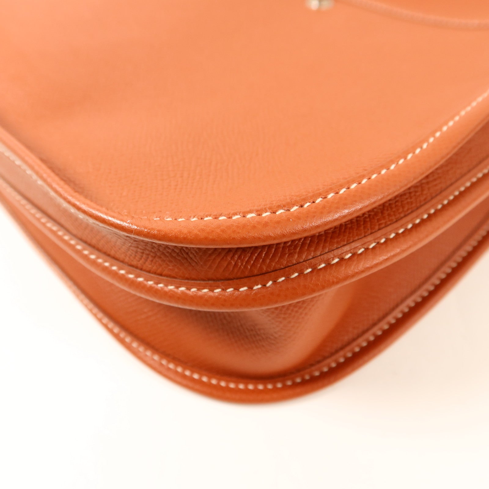 HERMES Epsom皮革Evelyne PM銀扣肩背袋Brique