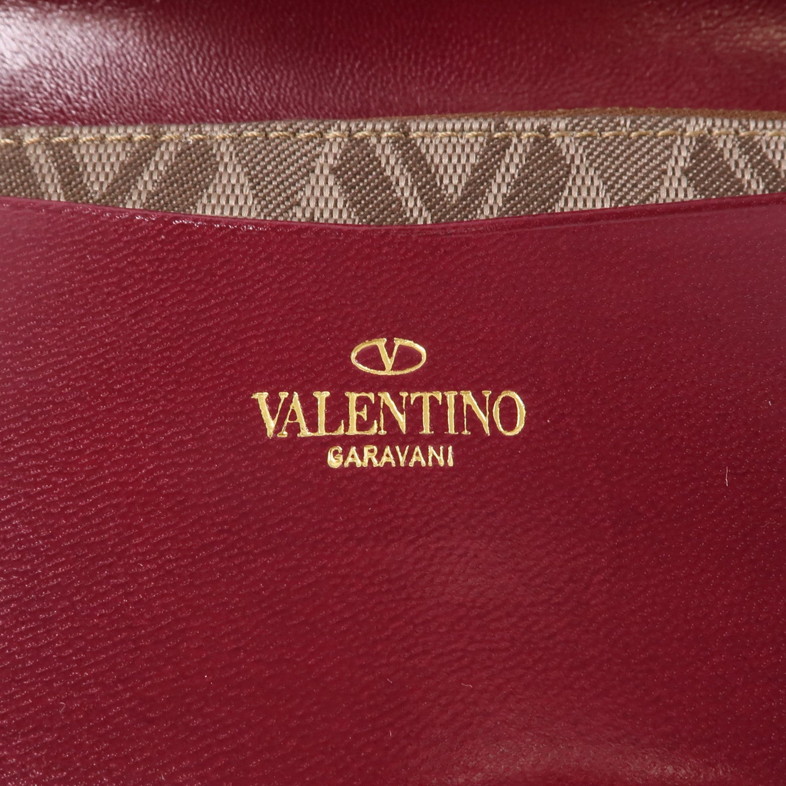 Valentino 帆布Long Wallet金扣長錢包棕色/粉紅色