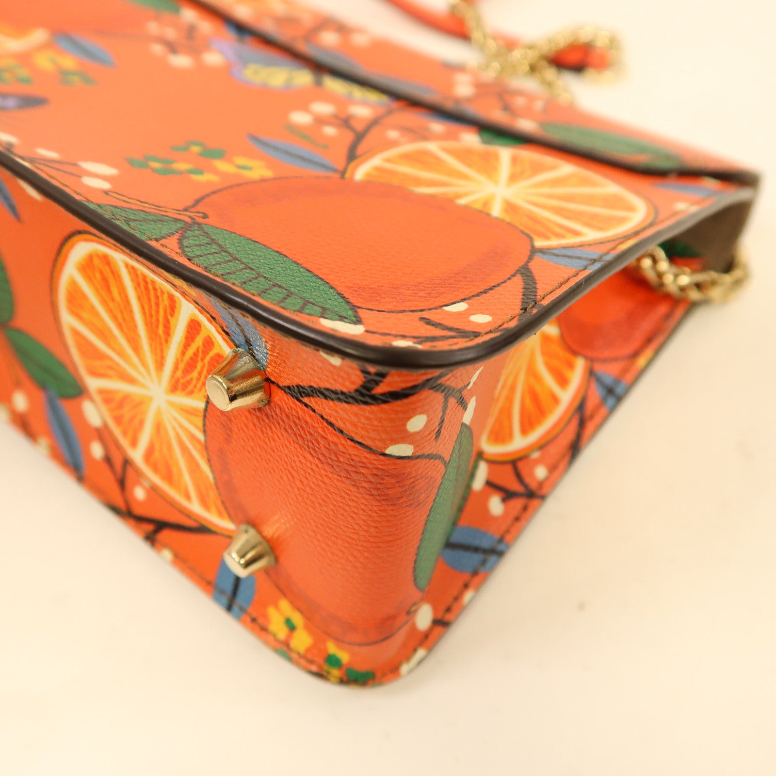 Furla 牛皮皮革Shoulder Bag金扣肩背袋紅色