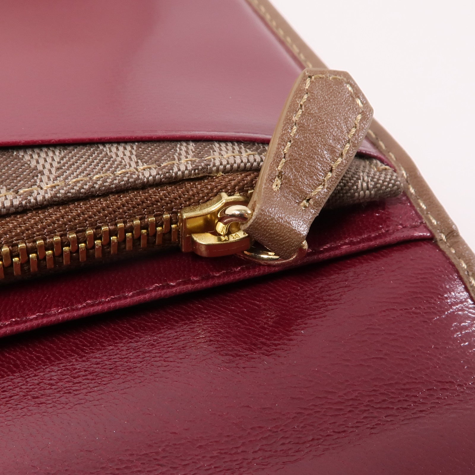 Valentino 帆布Long Wallet金扣長錢包棕色/粉紅色