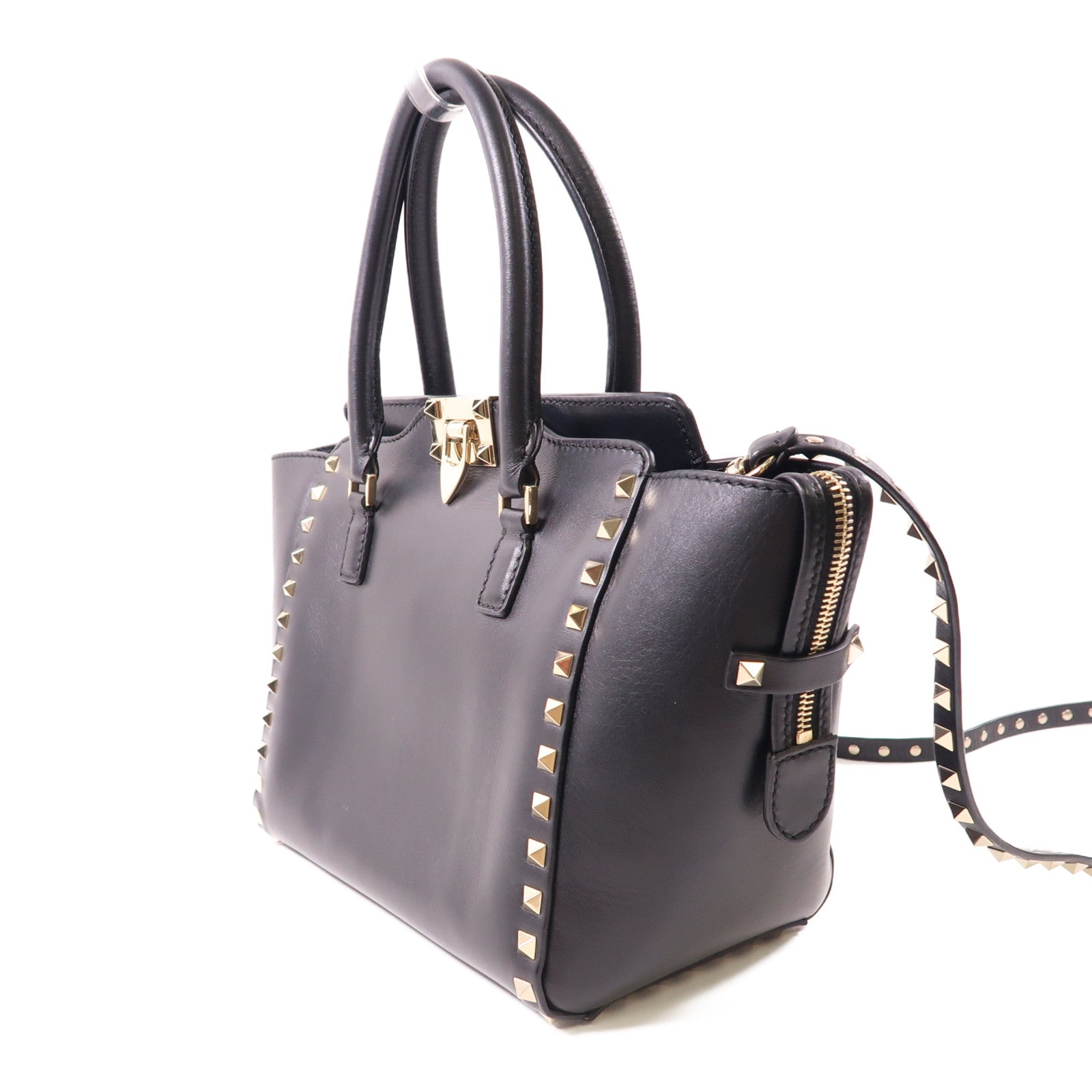 Valentino 牛皮皮革2way Shoulder金扣手挽肩背兩用袋