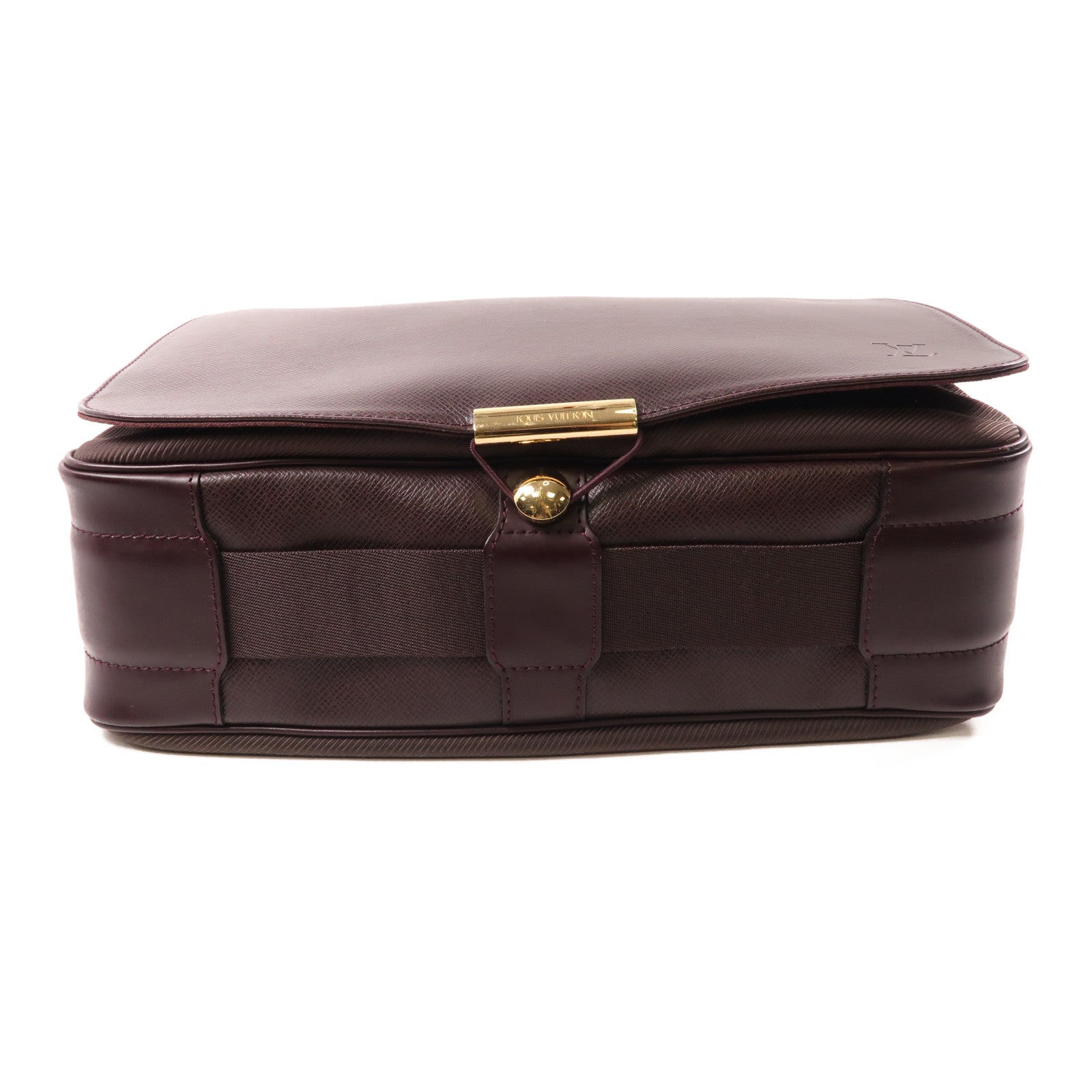 LOUIS VUITTON Taiga Viktor金扣肩背袋棕色