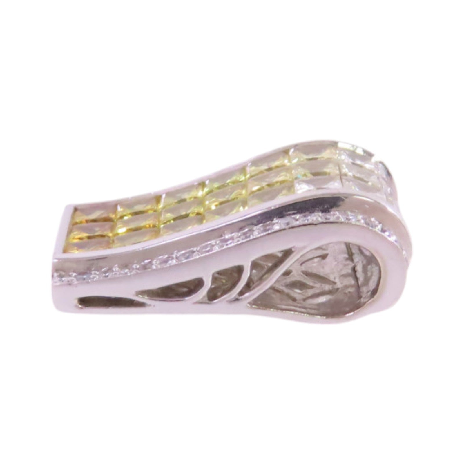 JEWELRY 【激減優惠】18K白金/黃藍寶石/鑽石Yellow Sapphire Diamond Pendant Top吊墜頭扣