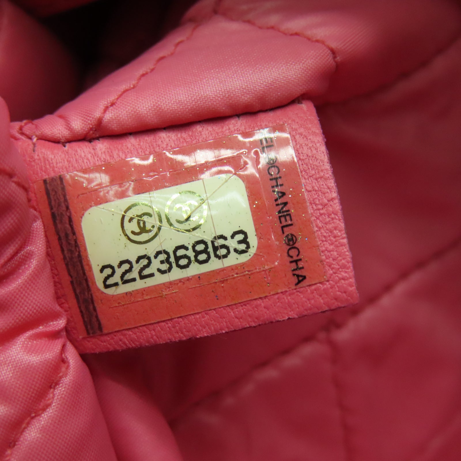 CHANEL 【激減優惠】菱格羊皮皮革Clutch手拿包金扣粉紅色