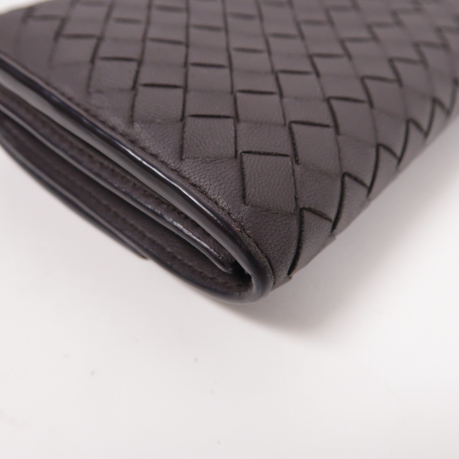 BOTTEGA VENETA 【激減優惠】織紋皮革Long Wallet長錢包啡色