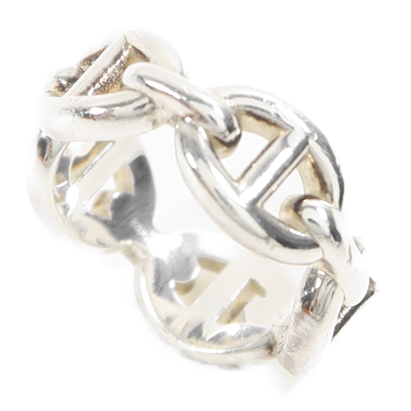 HERMES 925純銀Chaine D'Ancre Enchainee Ring戒指US#4.5