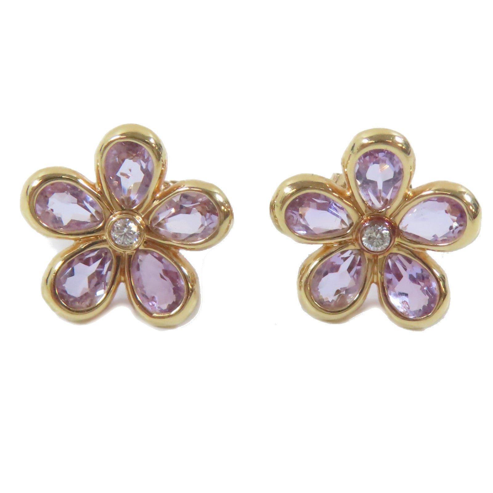 TIFFANY＆CO 18K玫瑰金/紫晶Amethyst Flower Earring耳環