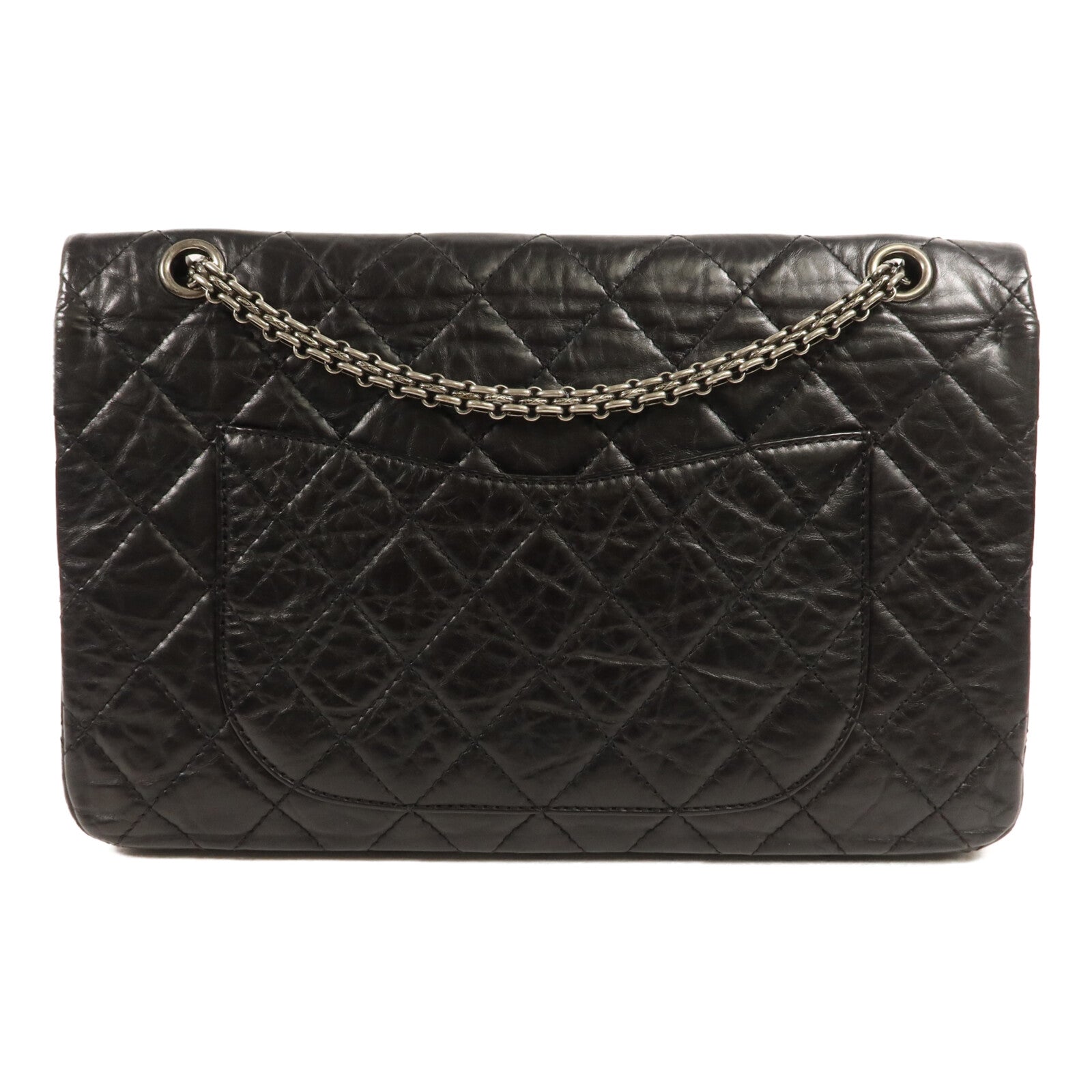 CHANEL 牛皮皮革2.55 Large鏈帶手挽袋