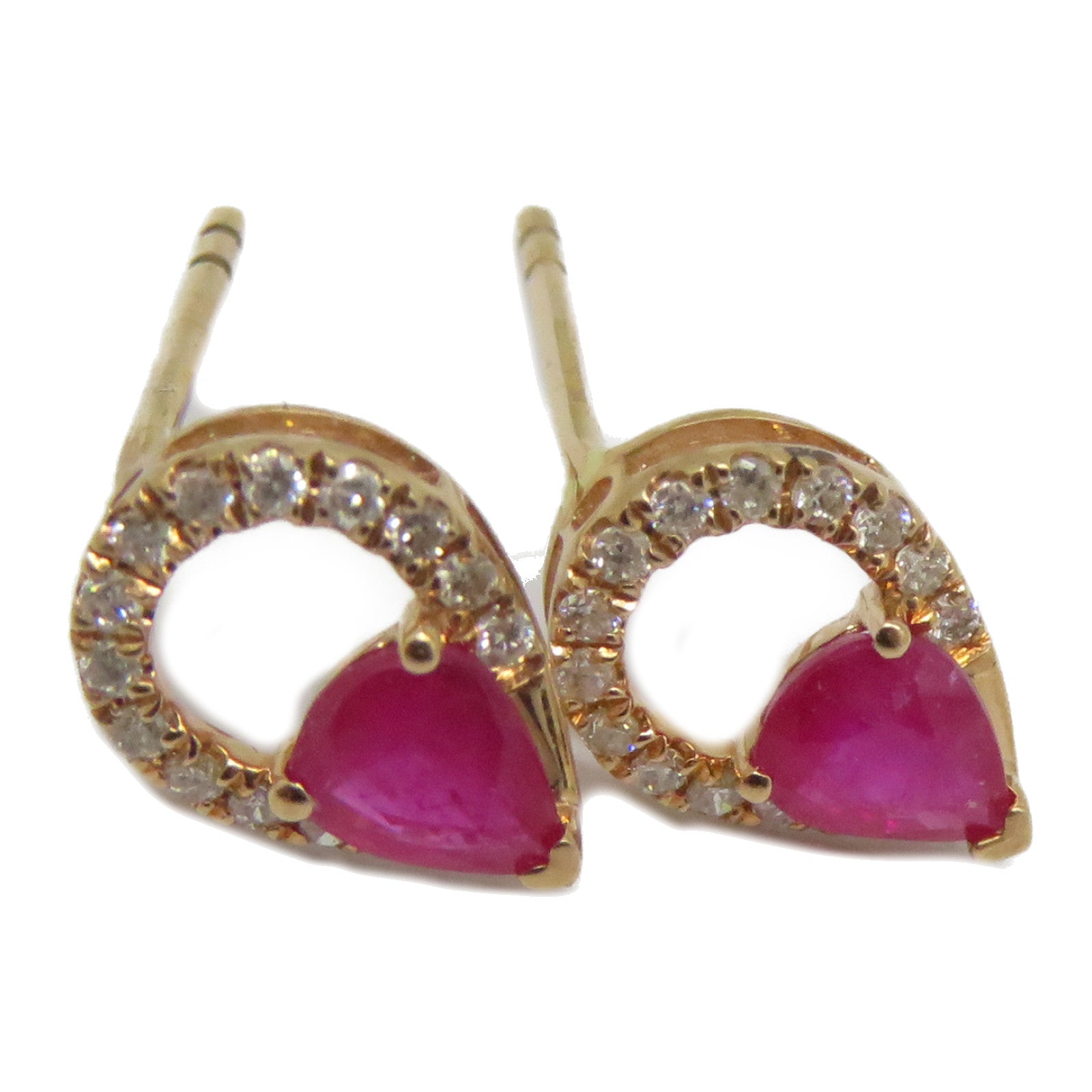 JEWELRY 【激減優惠】18K玫瑰金Ruby Diamond Earrings 0.65ct紅寶石/0.23ct鑽石耳環