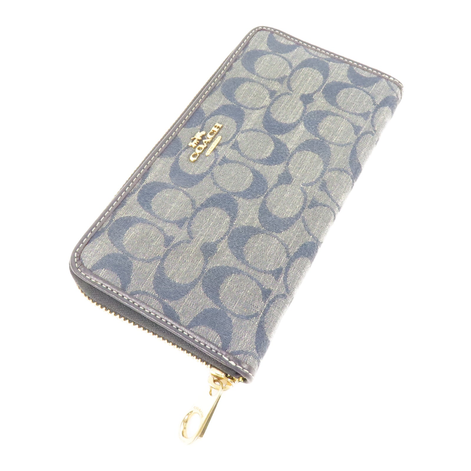 COACH Denim Long wallet 金扣長錢包