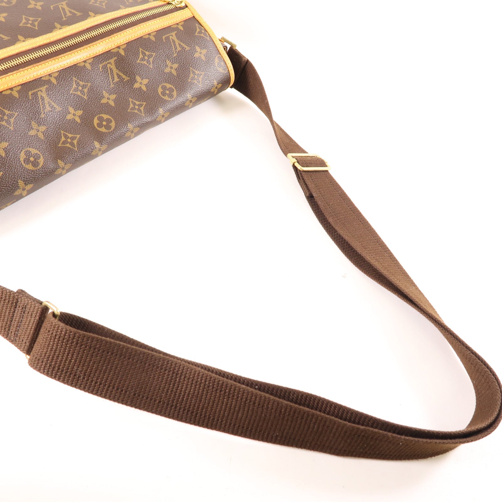 LOUIS VUITTON Monogram Bosphore金扣肩背袋棕色
