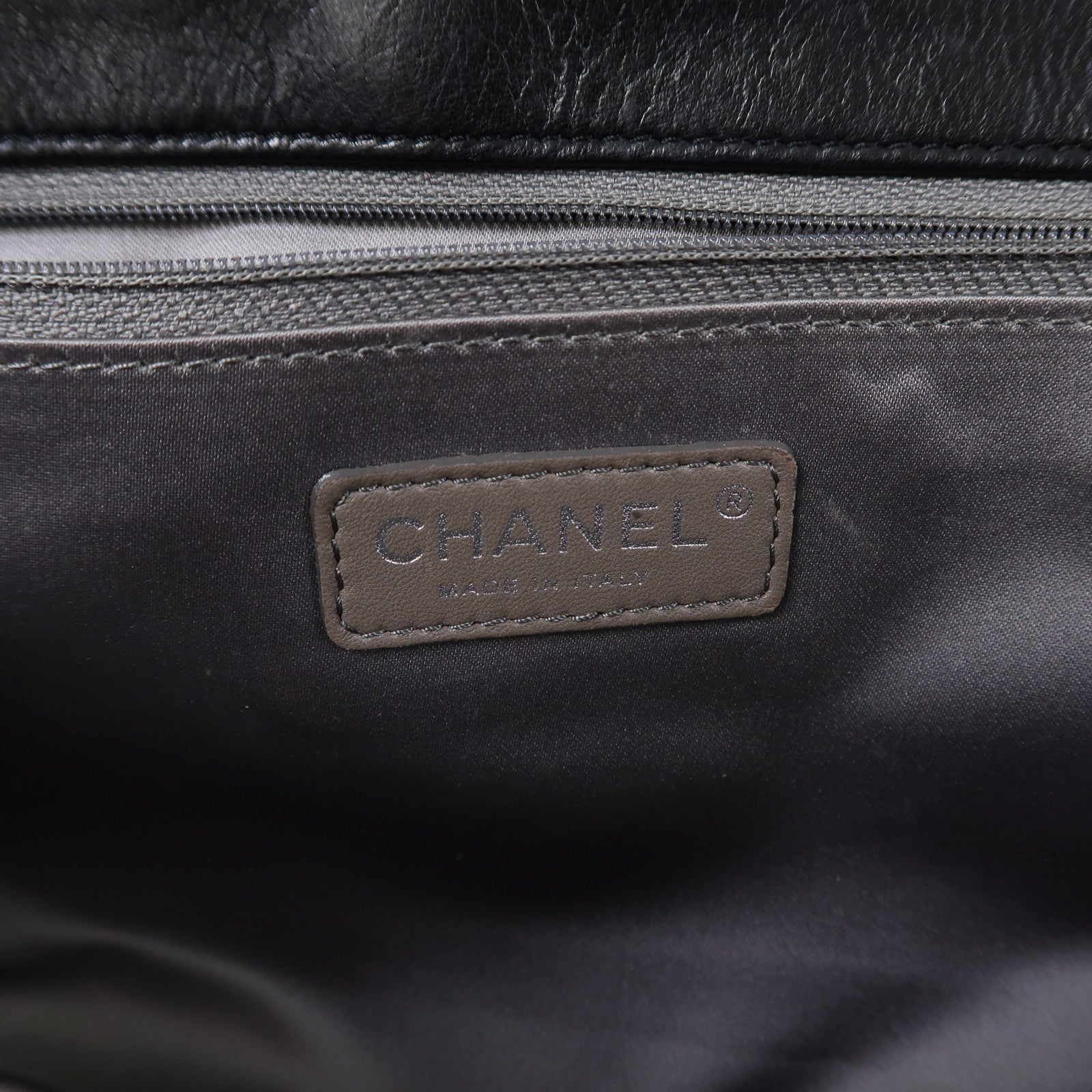 CHANEL 牛皮皮革Shoulder Bag銀扣鏈帶肩背袋黑色