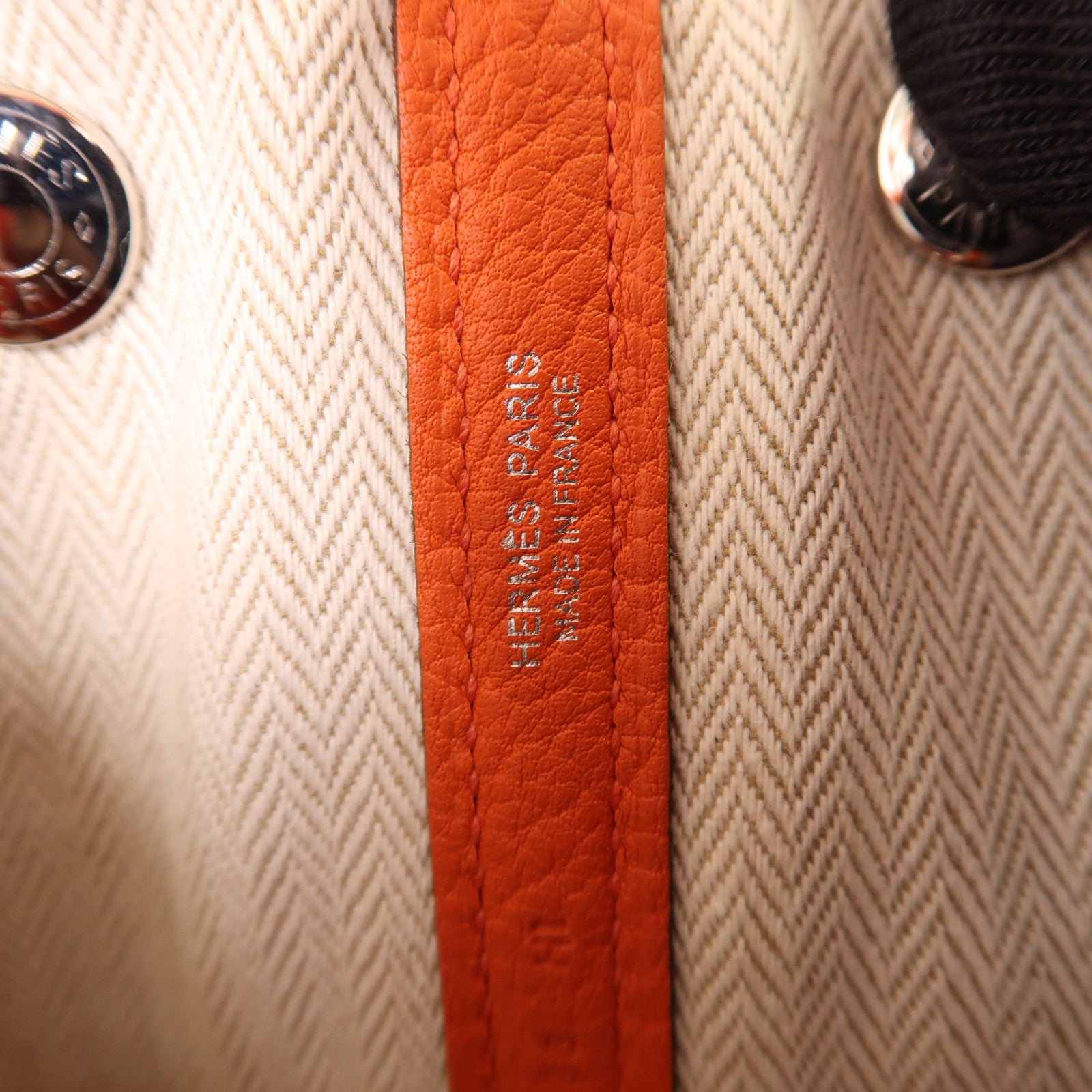 HERMES Negonda皮革Garden Party TPM銀扣手挽袋Orange Poppy