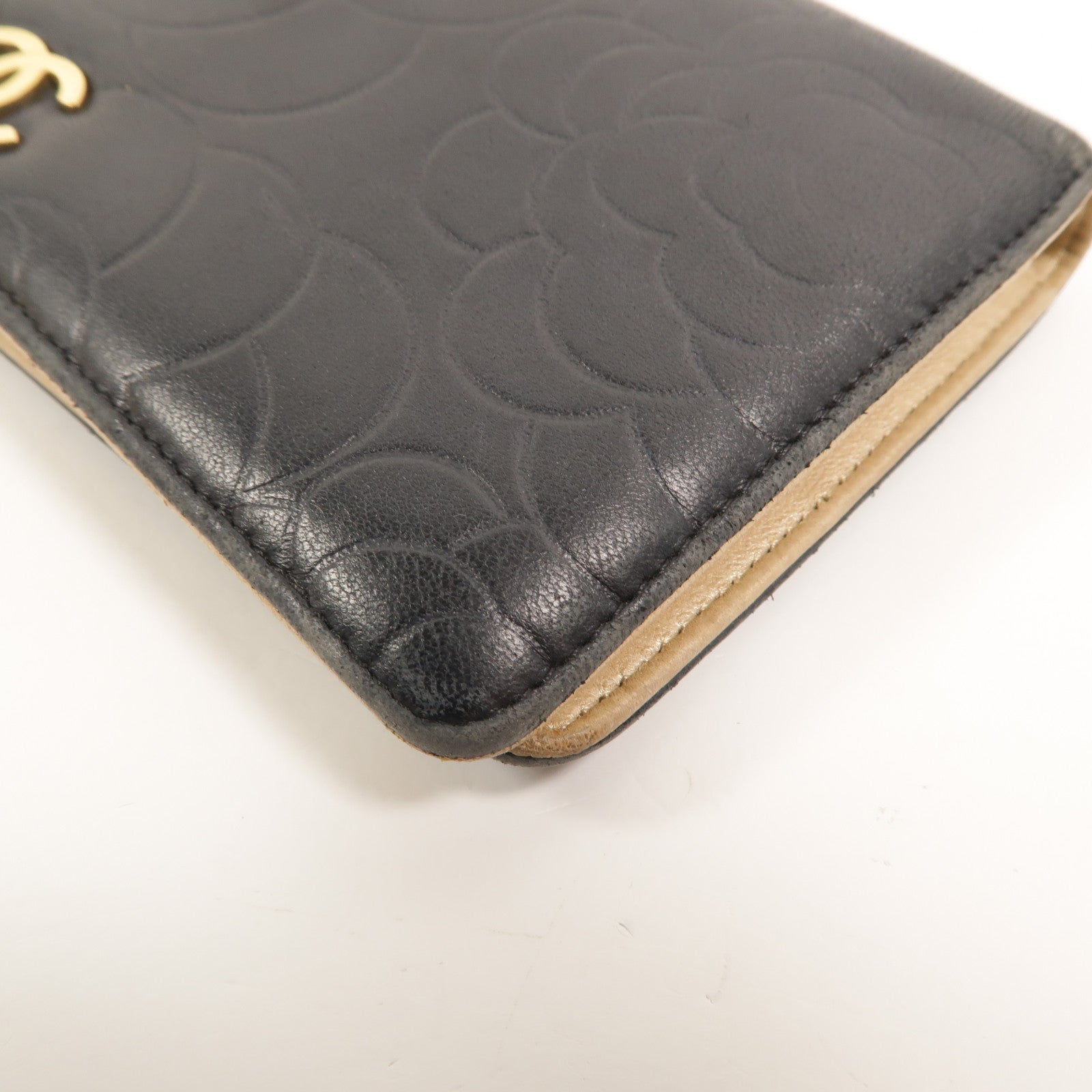 CHANEL 【激減優惠】羊皮皮革Camellia Embossed Long Wallet長錢包