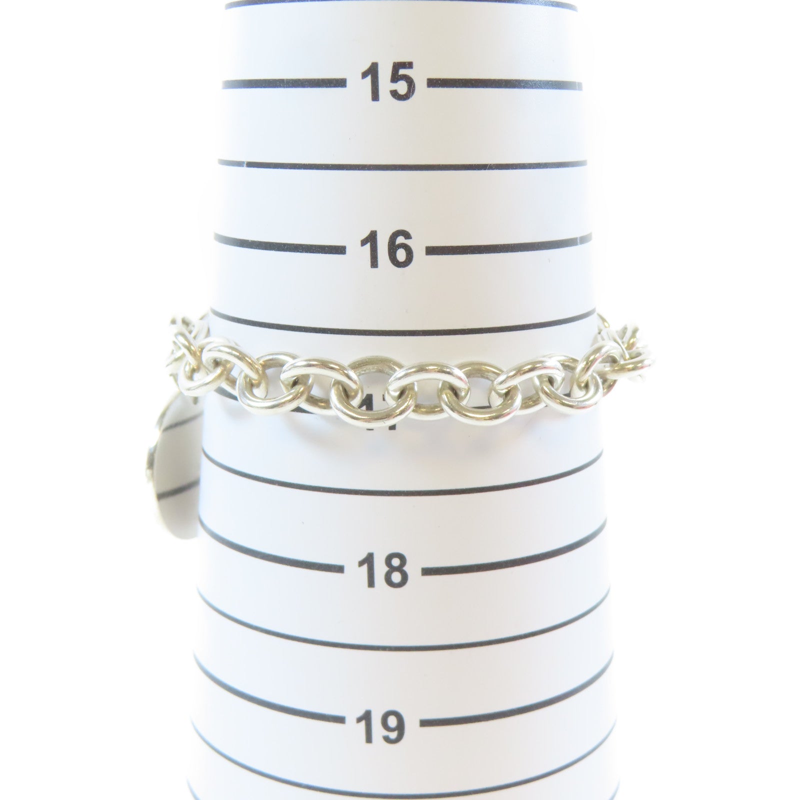 TIFFANY＆CO 925純銀Return to Tiffany Round Tag Bracelet手鏈#17cm