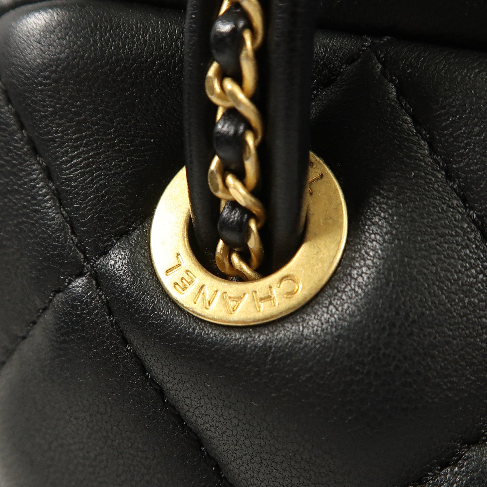 CHANEL 羊皮皮革Shoulder Bag金扣鏈帶手挽肩背兩用袋