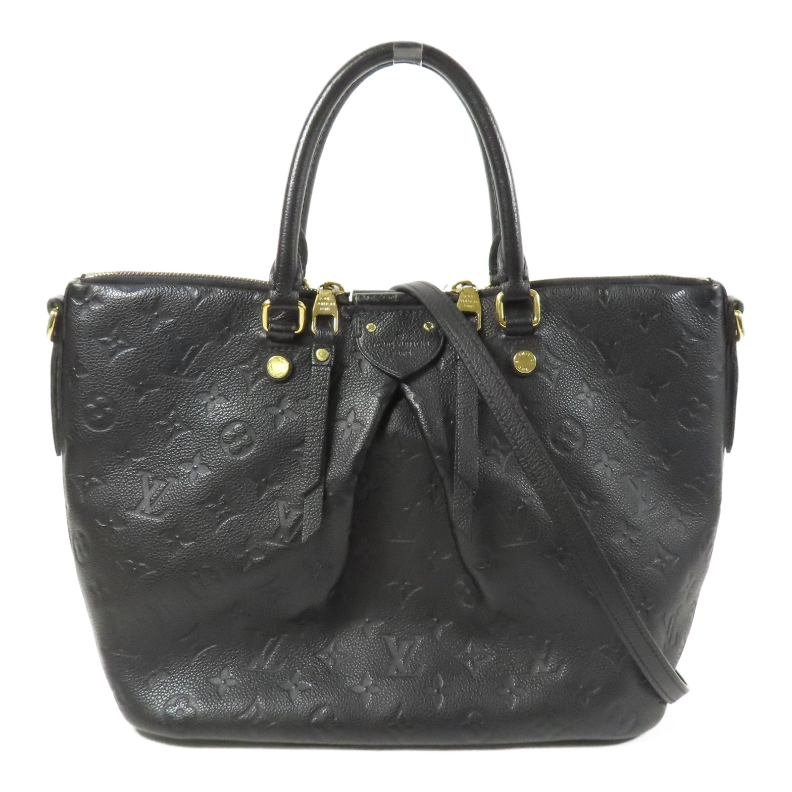 LOUIS VUITTON Monogram Empreinte Mazarine MM金扣手挽肩背兩用袋