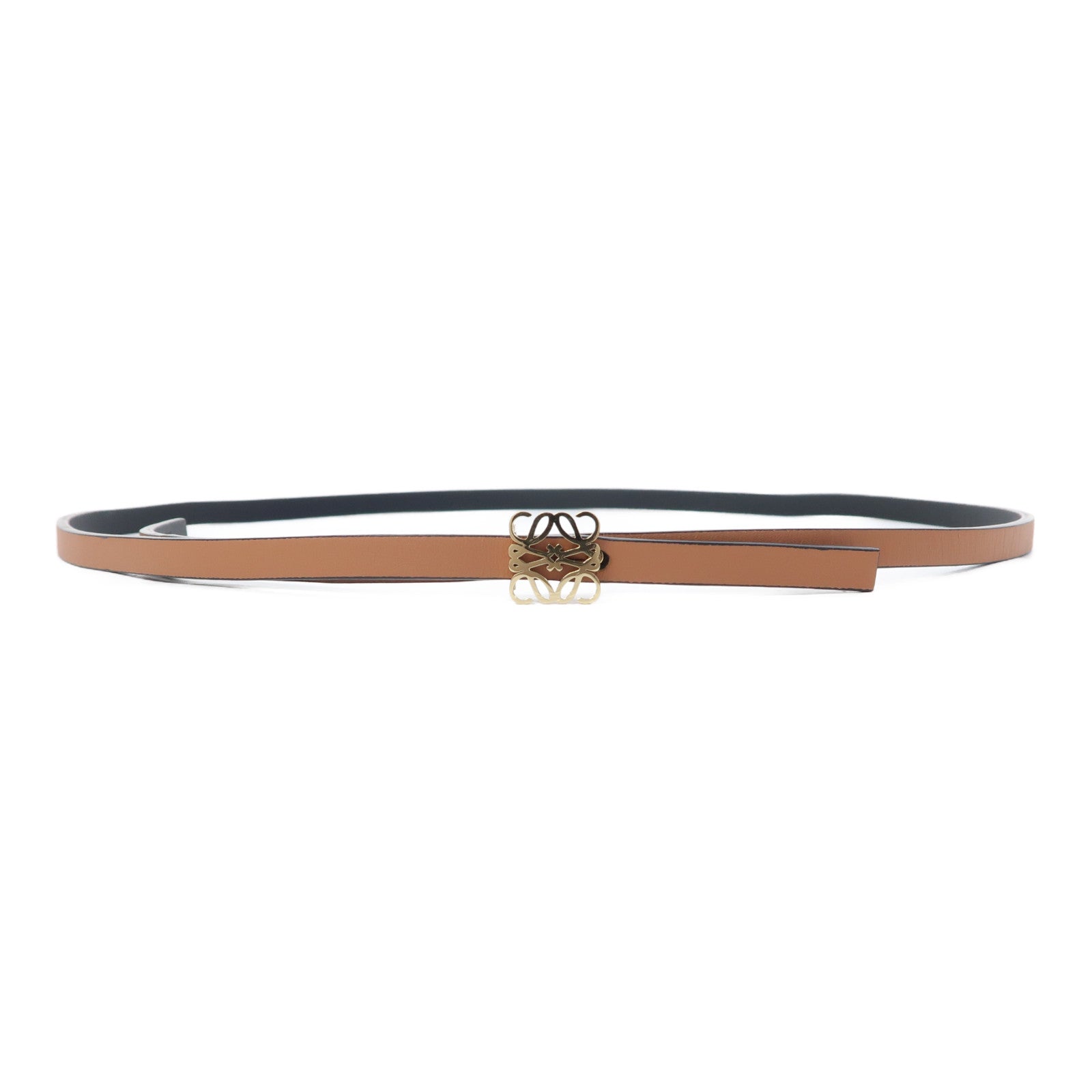LOEWE 牛皮皮革Belt(90cm)金扣皮帶啡色