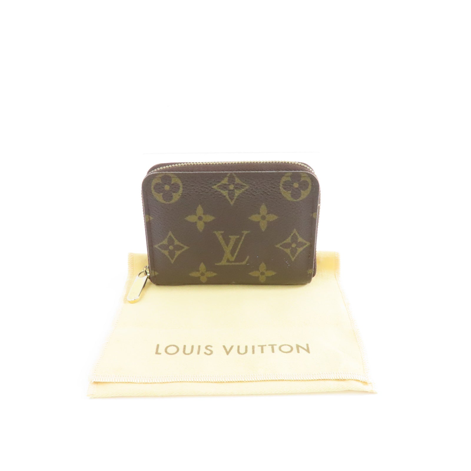 LOUIS VUITTON Monogram Zippy Coin Case金扣零錢包棕色