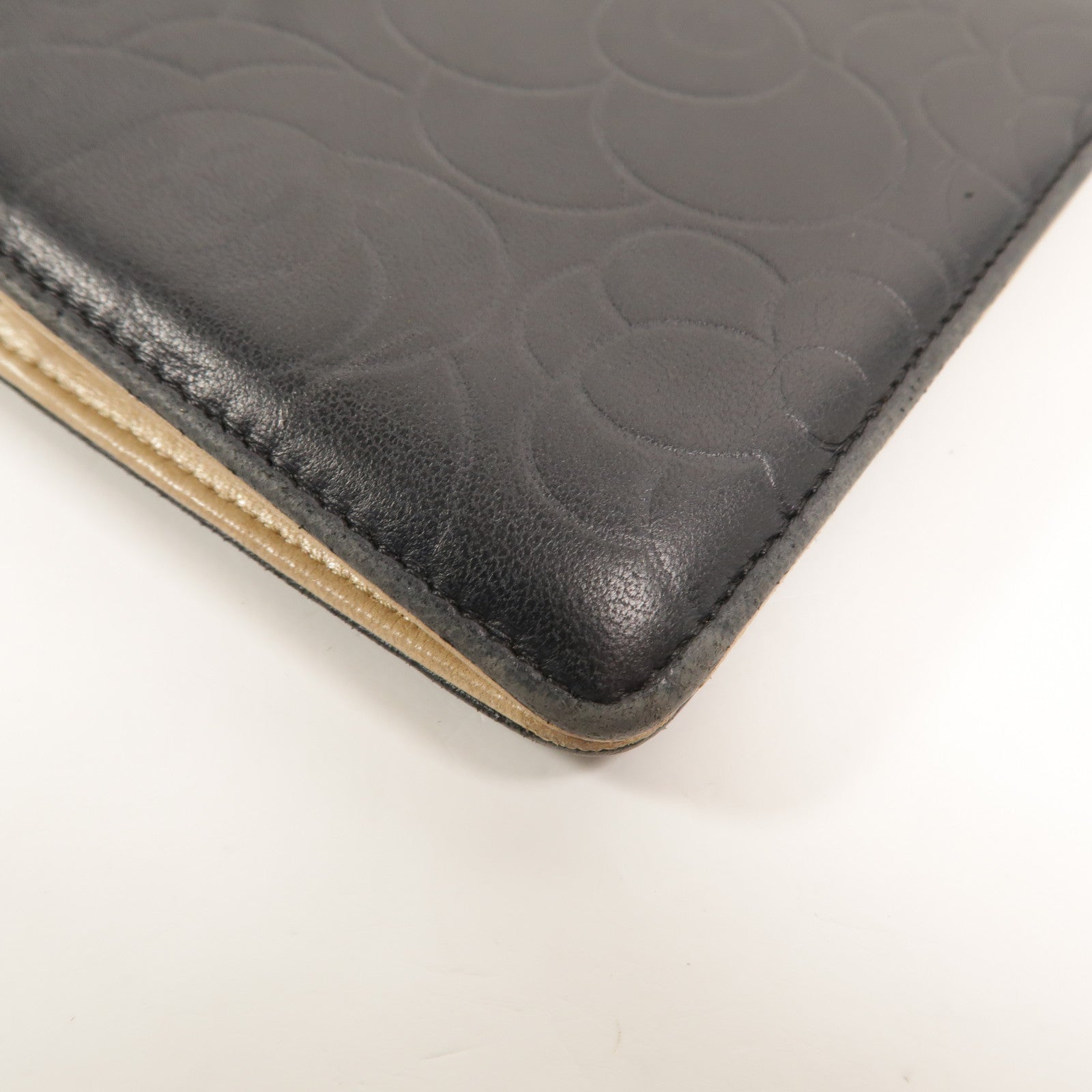 CHANEL 【激減優惠】羊皮皮革Camellia Embossed Long Wallet長錢包