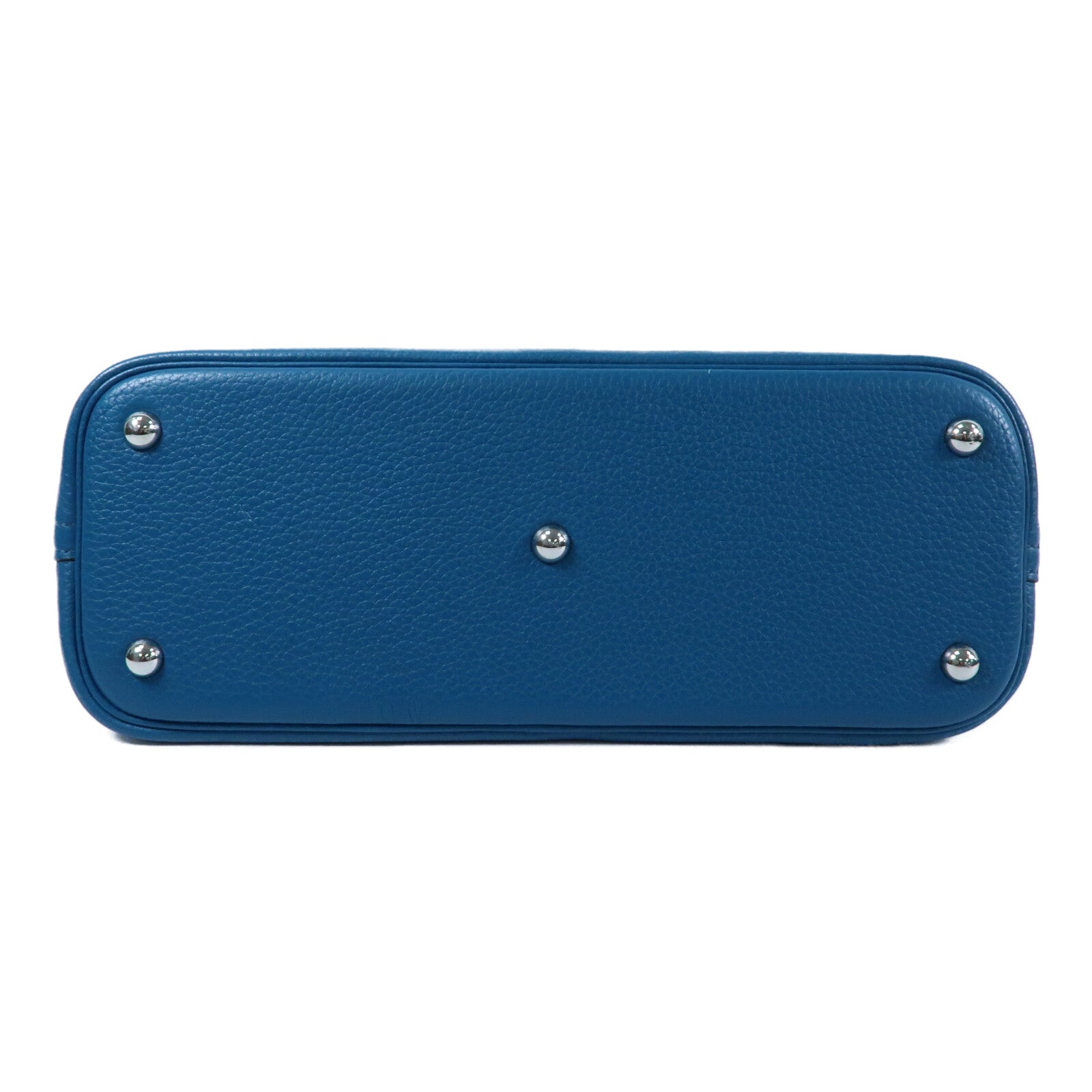 HERMES Clemence皮革Bolide 31銀扣手挽袋Bleu Izmir