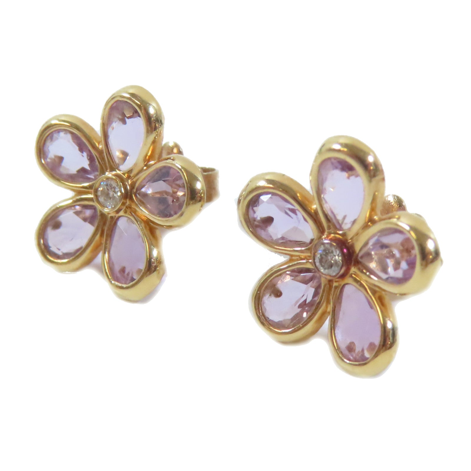 TIFFANY＆CO 18K玫瑰金/紫晶Amethyst Flower Earring耳環