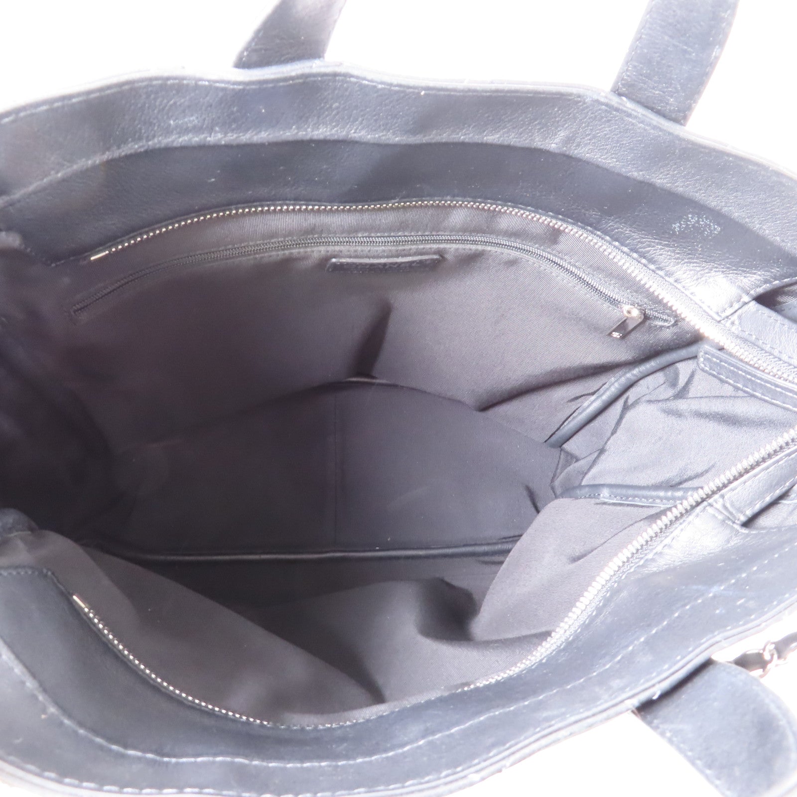CHANEL 菱格牛皮皮革2way Shoulderbag銀扣手挽肩背兩用袋黑色