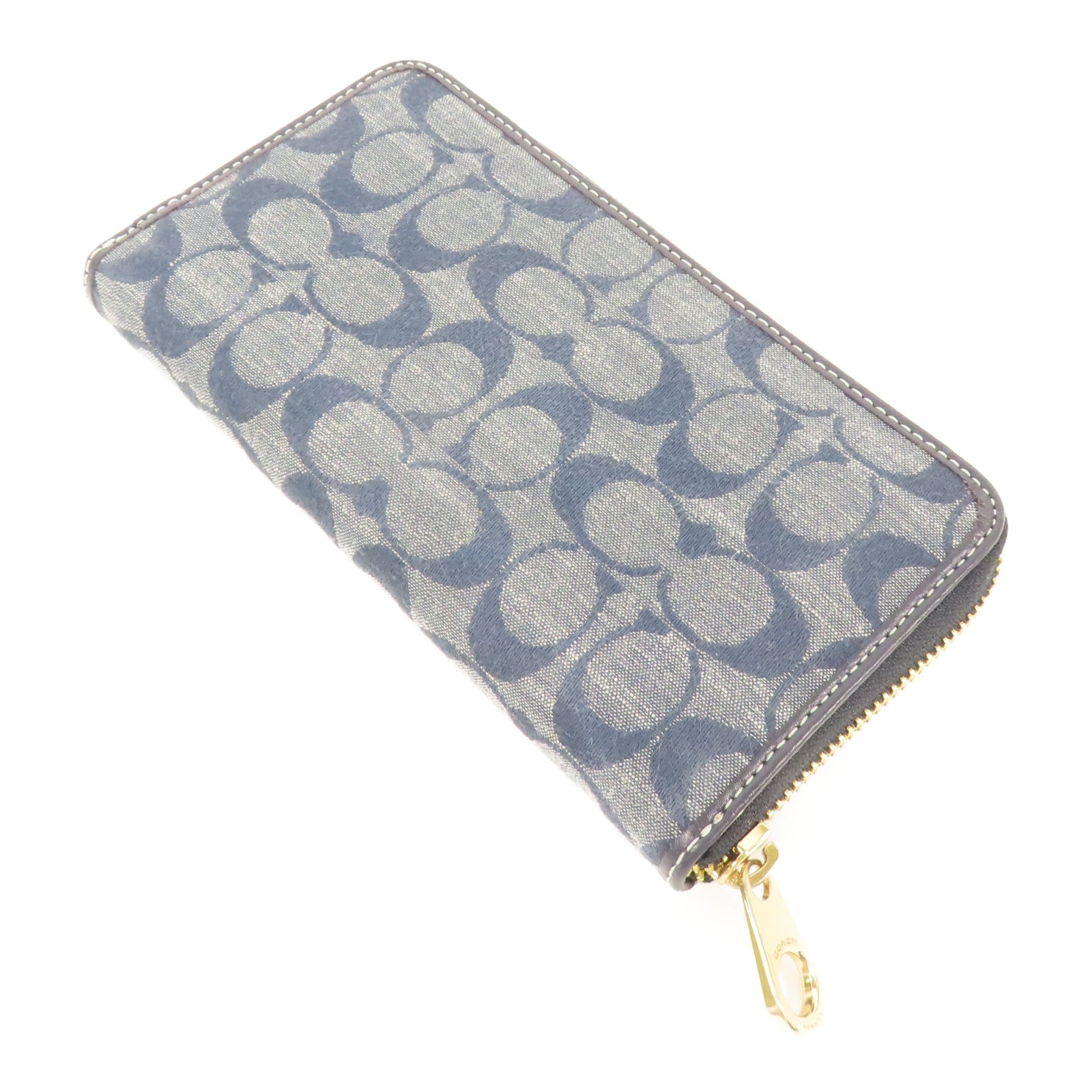 COACH Denim Long wallet 金扣長錢包