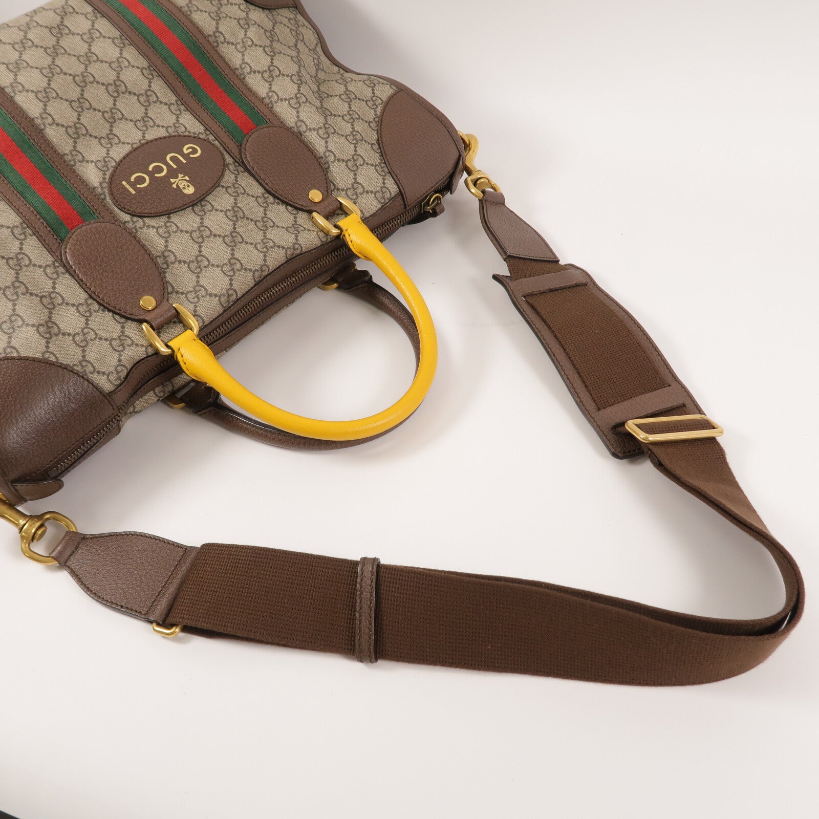 GUCCI 塗層帆布GG Supreme Duffle Bag手挽肩背兩用袋