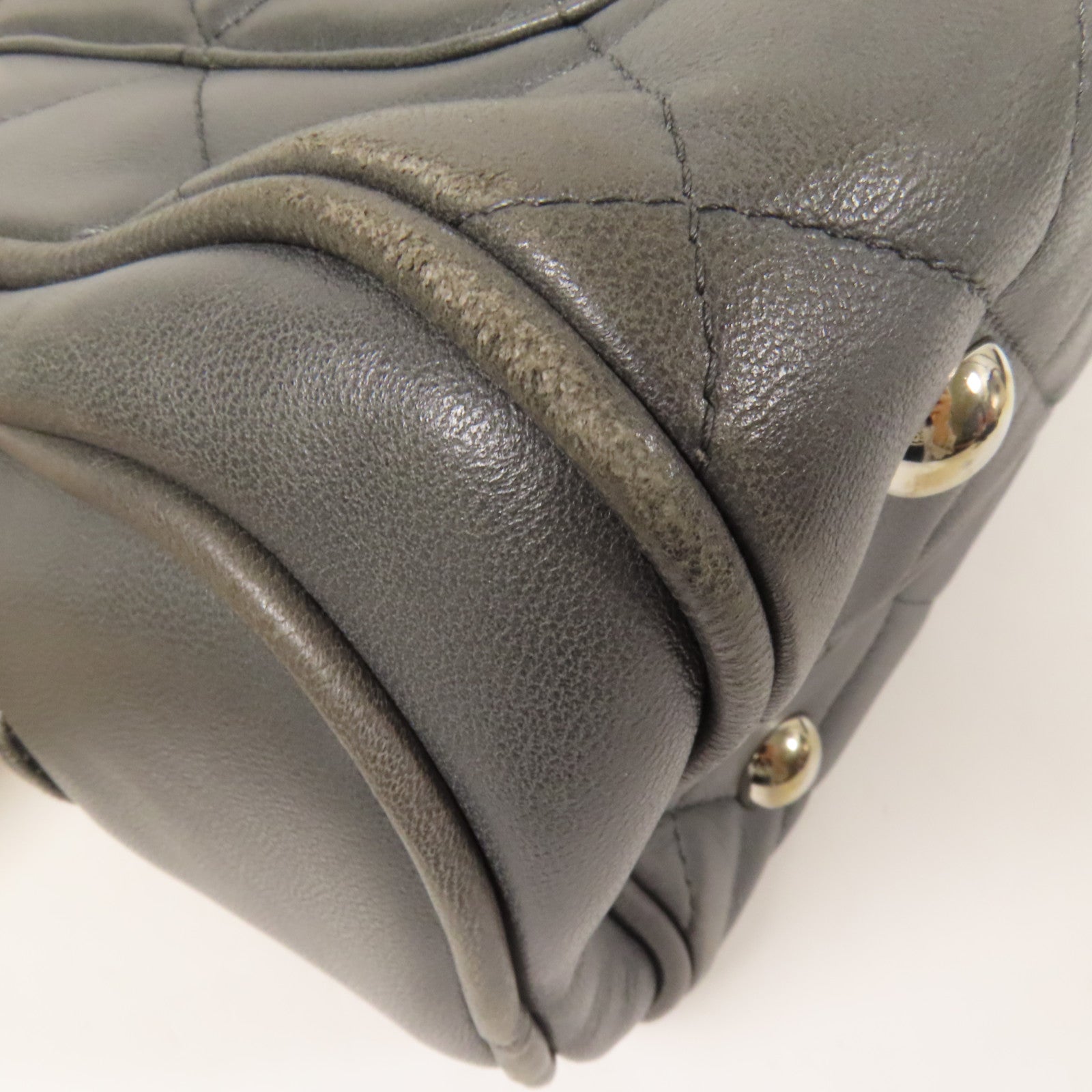 CHANEL 羊皮皮革Chain Shoulder銀扣鏈帶肩背袋