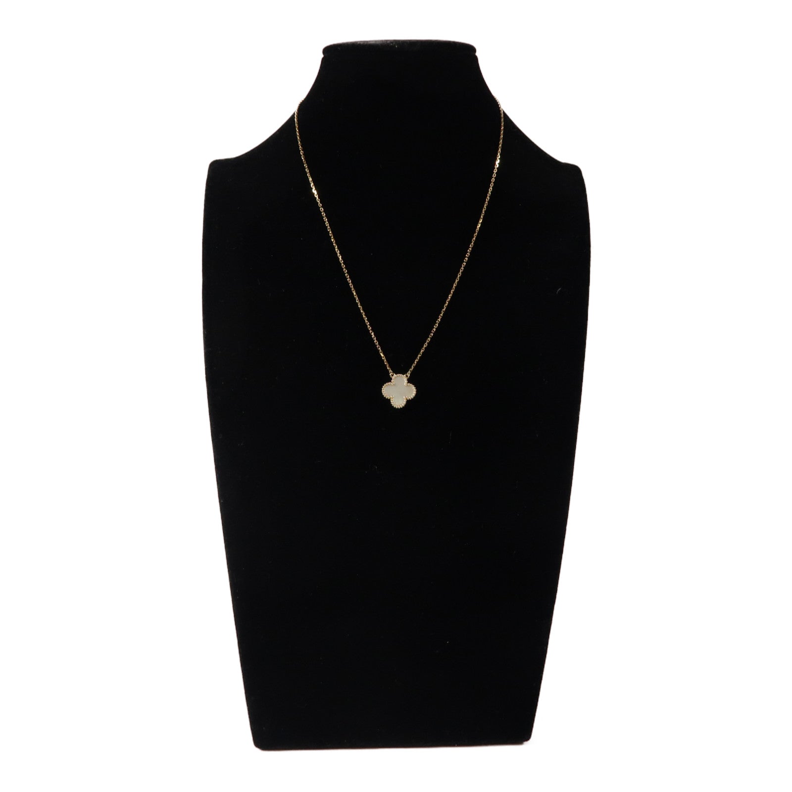 Van Cleef & Arpels 18K黃金/珍珠貝母Vintage Alhambra Necklace項鍊白色/金色