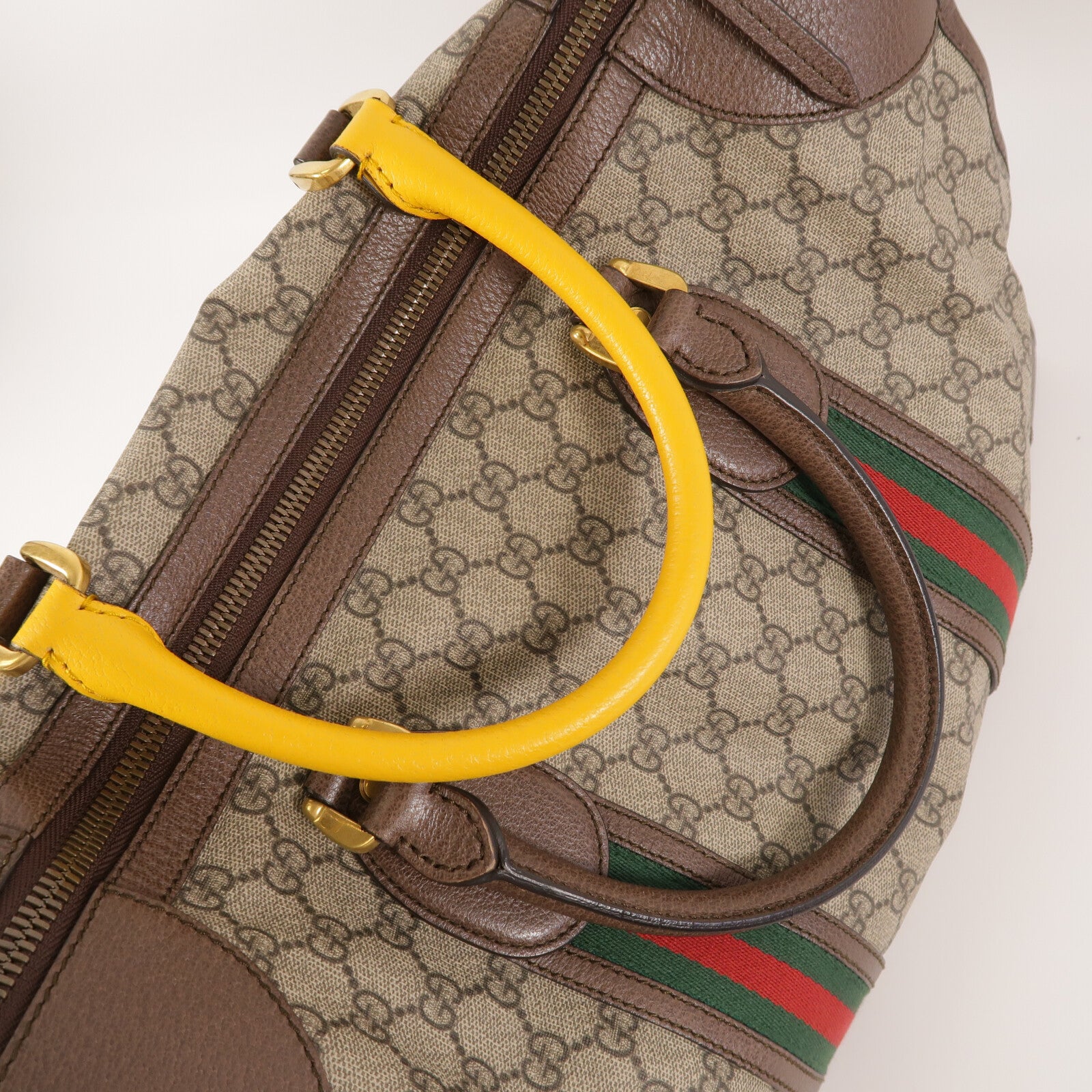 GUCCI 塗層帆布GG Supreme Duffle Bag手挽肩背兩用袋