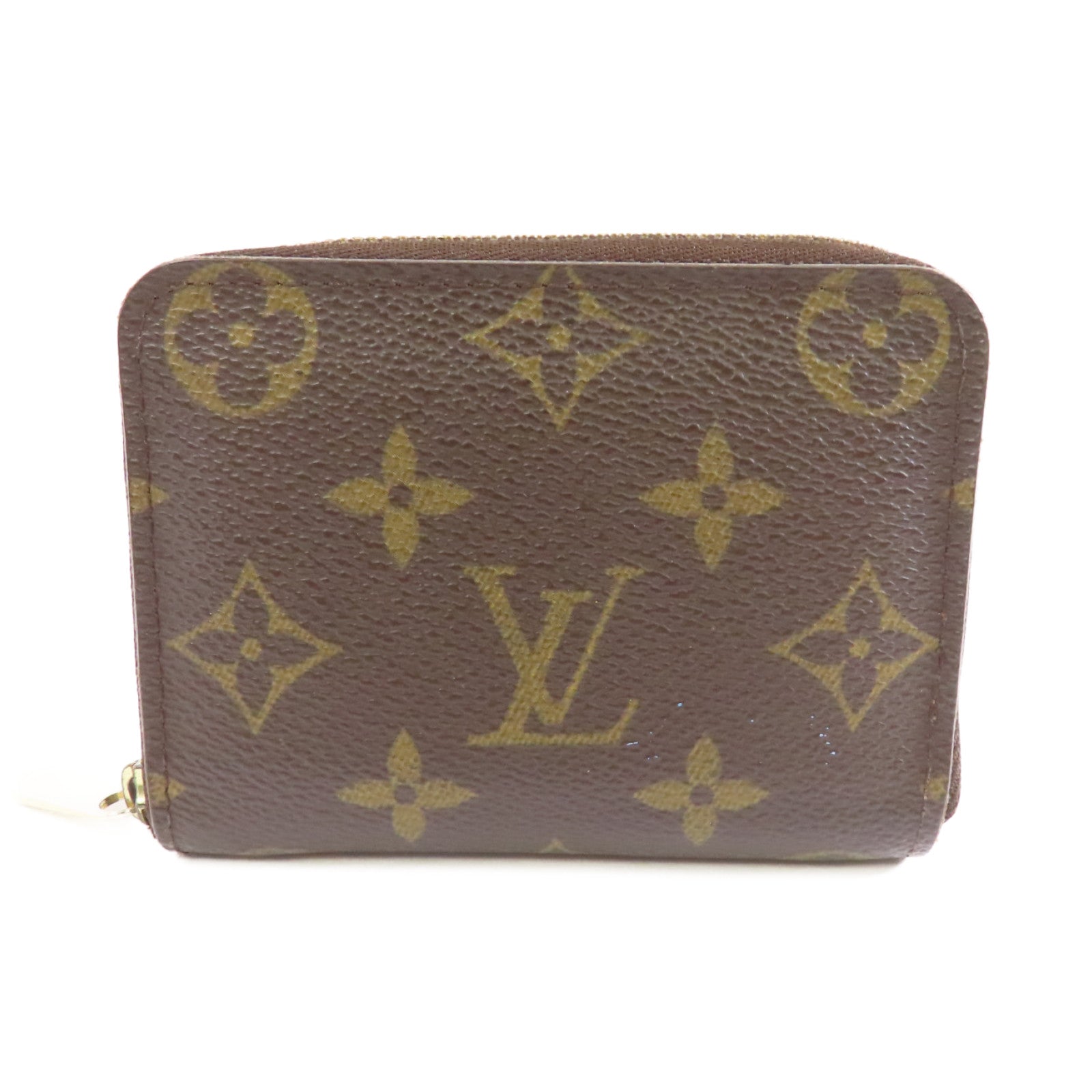 LOUIS VUITTON Monogram Zippy Coin Case金扣零錢包棕色