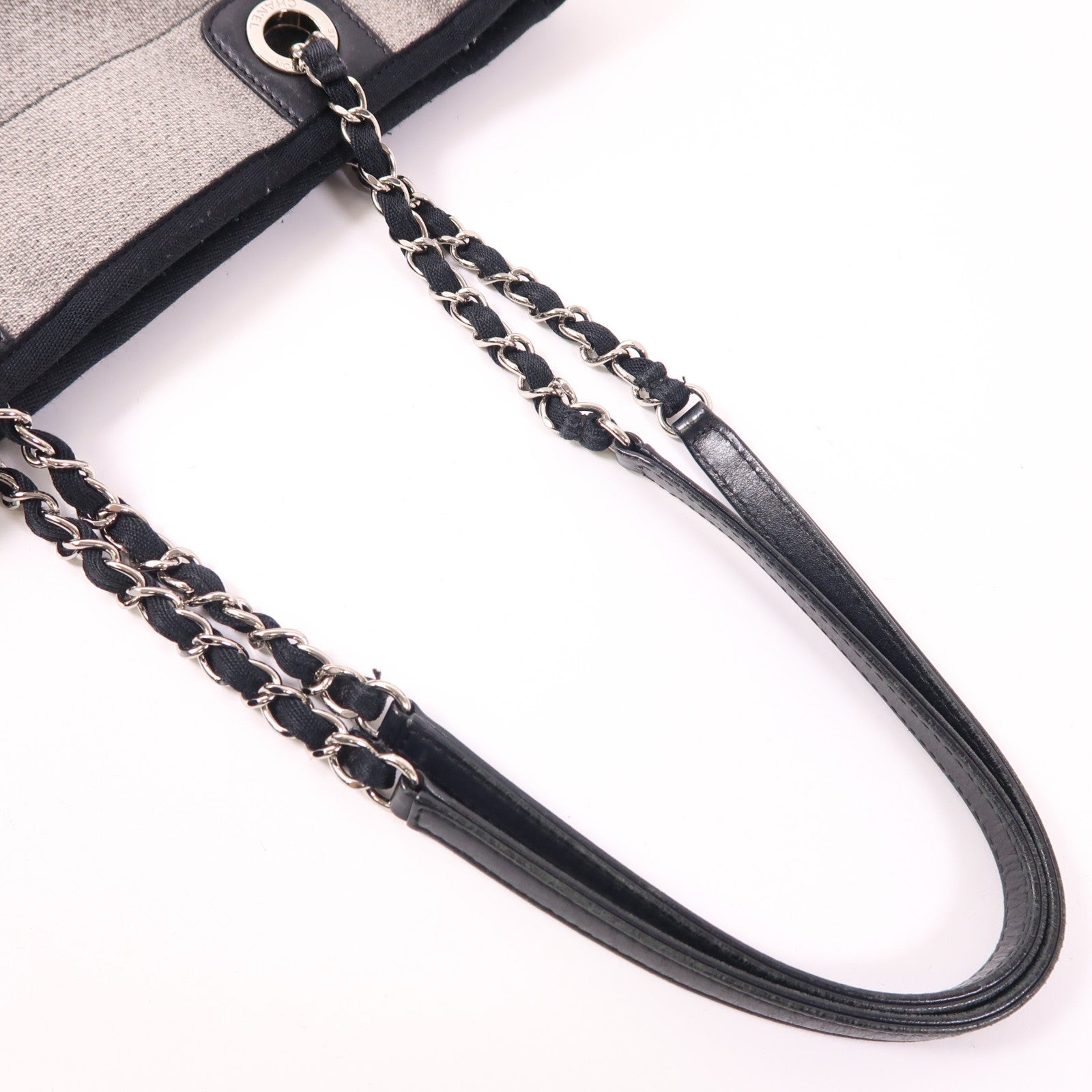 CHANEL 【激減優惠】帆布Tote Bag銀扣肩背袋