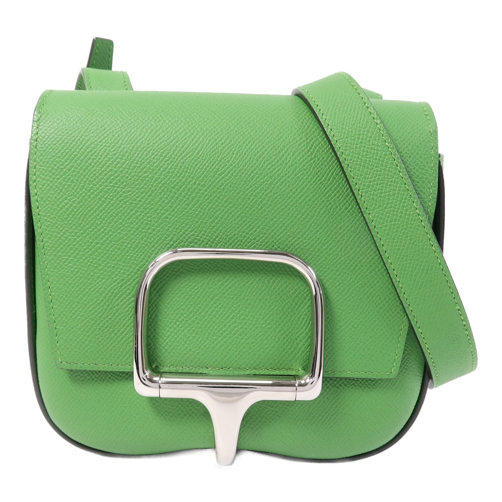 HERMES Epsom皮革Della Cavalleria Mini肩背袋Vert Yucca