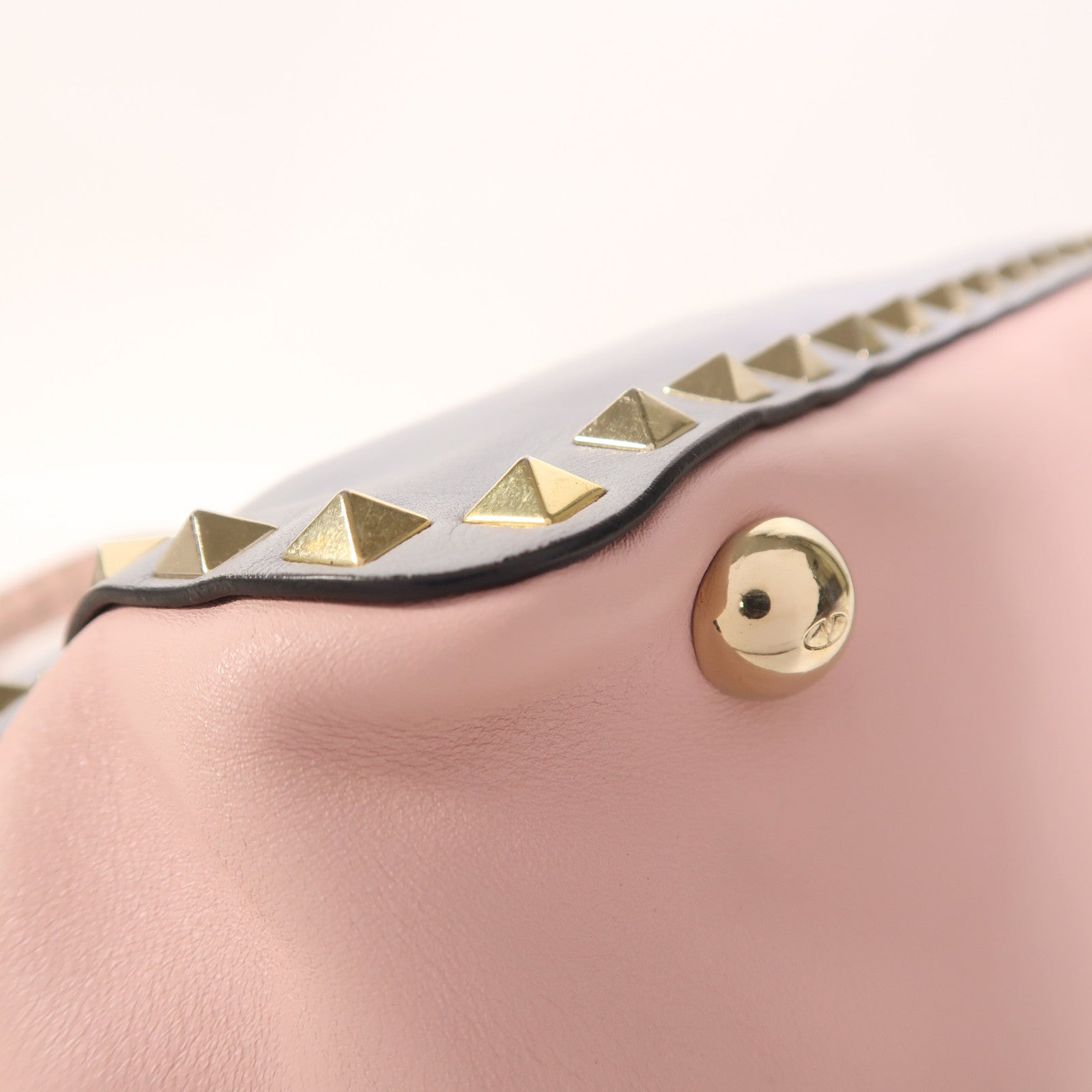 Valentino 羊皮皮革2 Way Shoulder金扣手挽肩背兩用袋