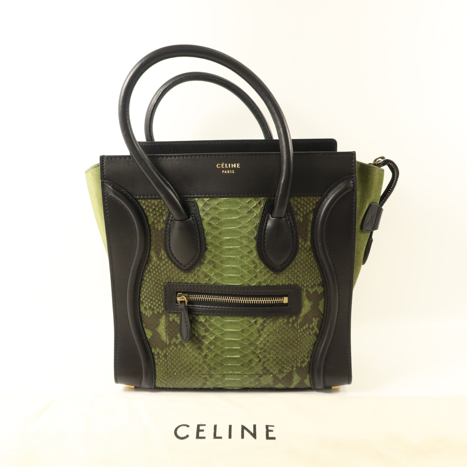 CELINE 蛇皮皮革Mirco Luggage金扣手挽袋