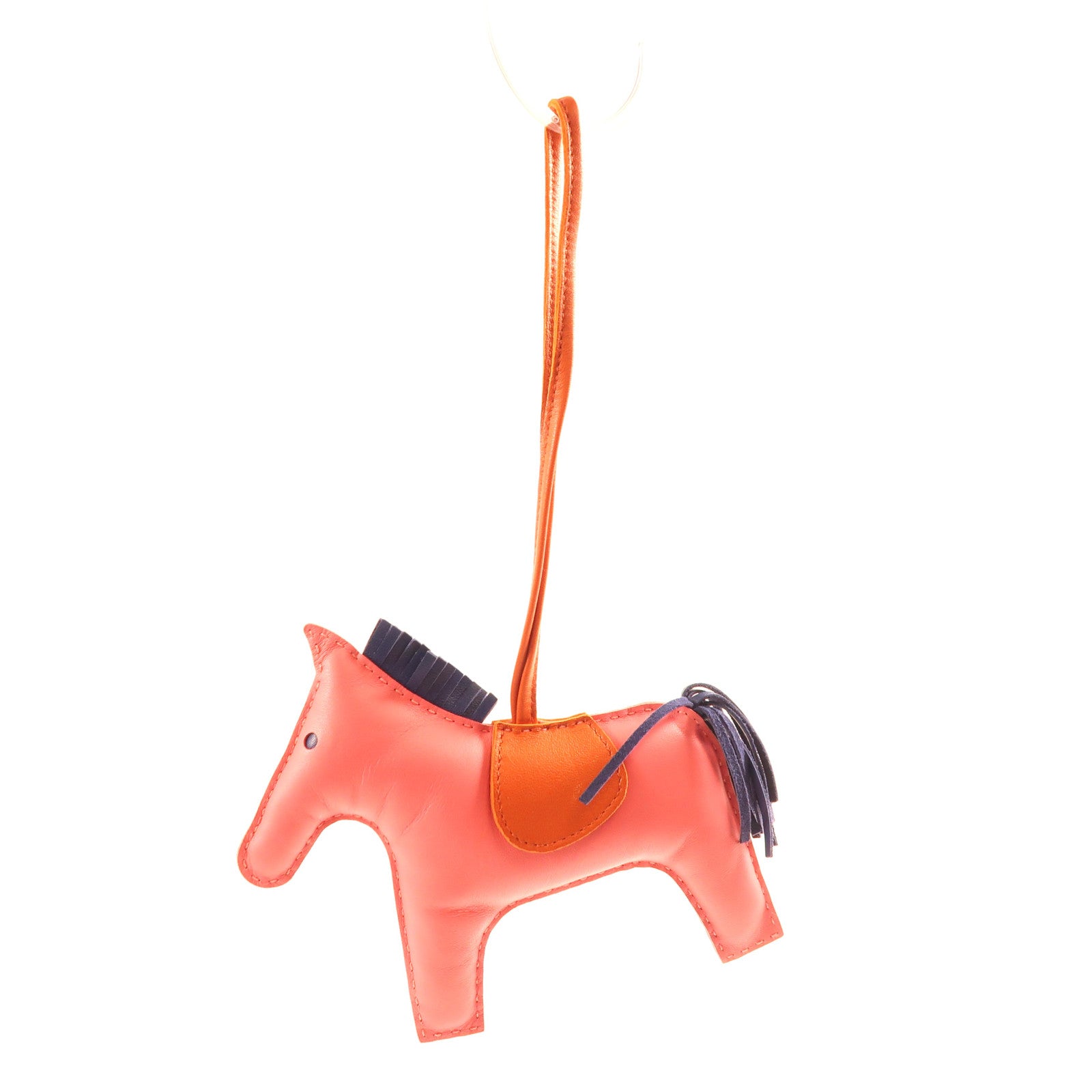 HERMES Milo皮革/Swift皮革Rodeo GM掛飾Rose Azalee