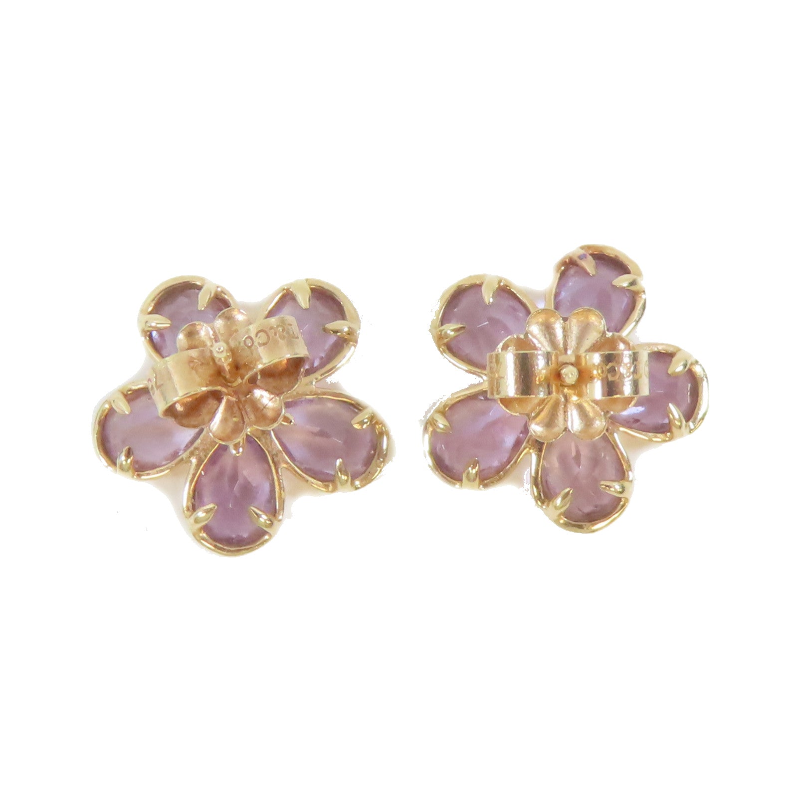 TIFFANY＆CO 18K玫瑰金/紫晶Amethyst Flower Earring耳環