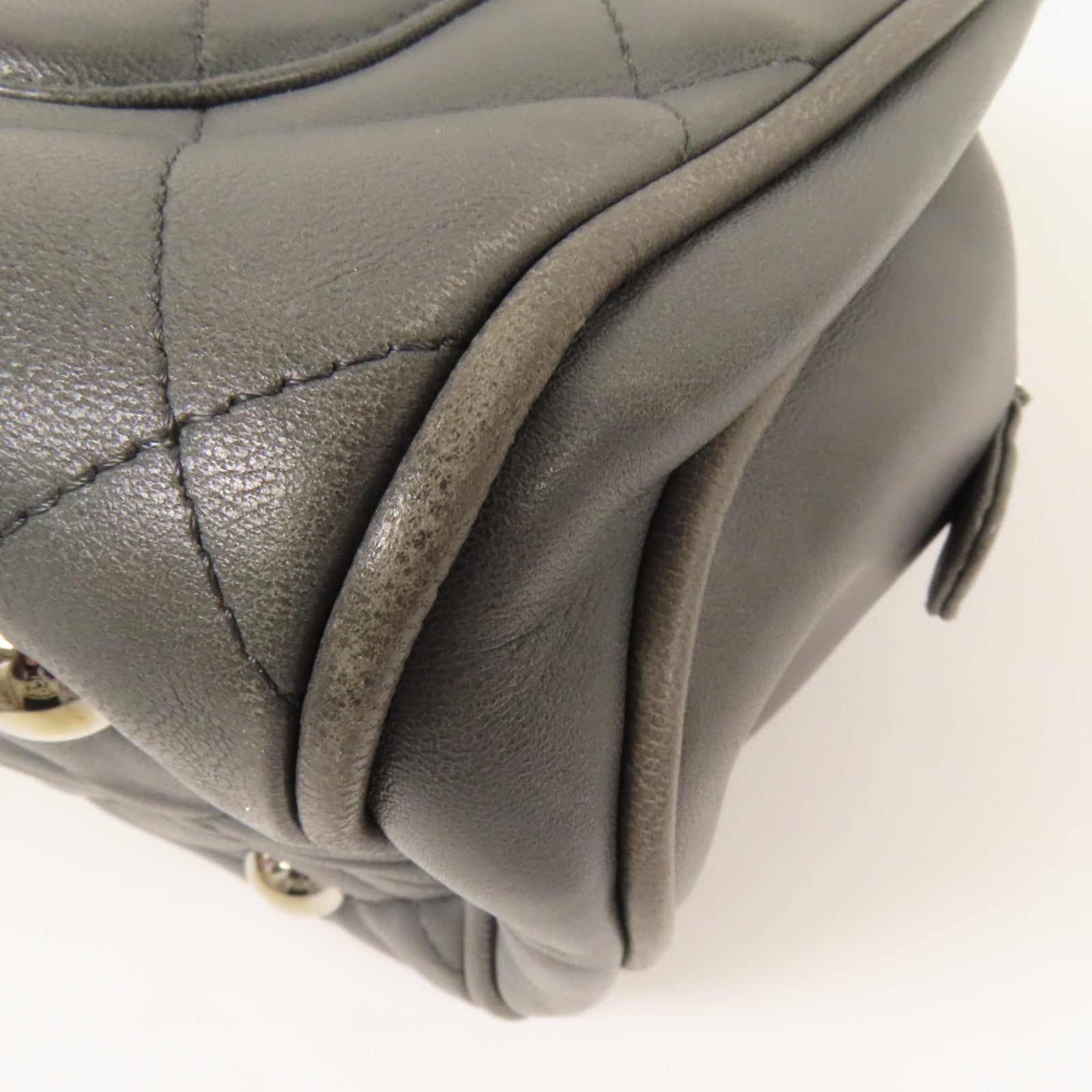 CHANEL 羊皮皮革Chain Shoulder銀扣鏈帶肩背袋