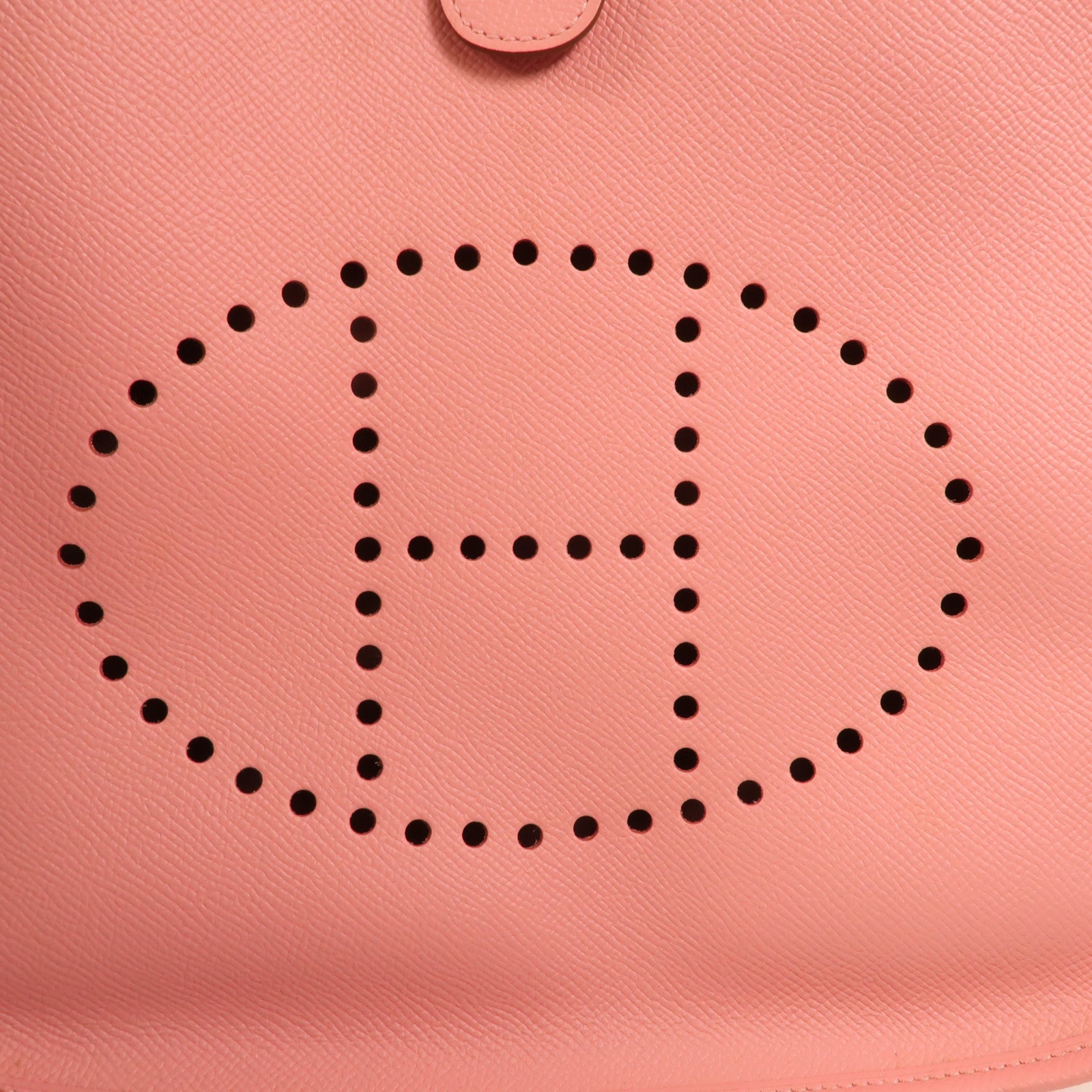 HERMES Epsom皮革Evelyne PM銀扣肩背袋Rose Confetti
