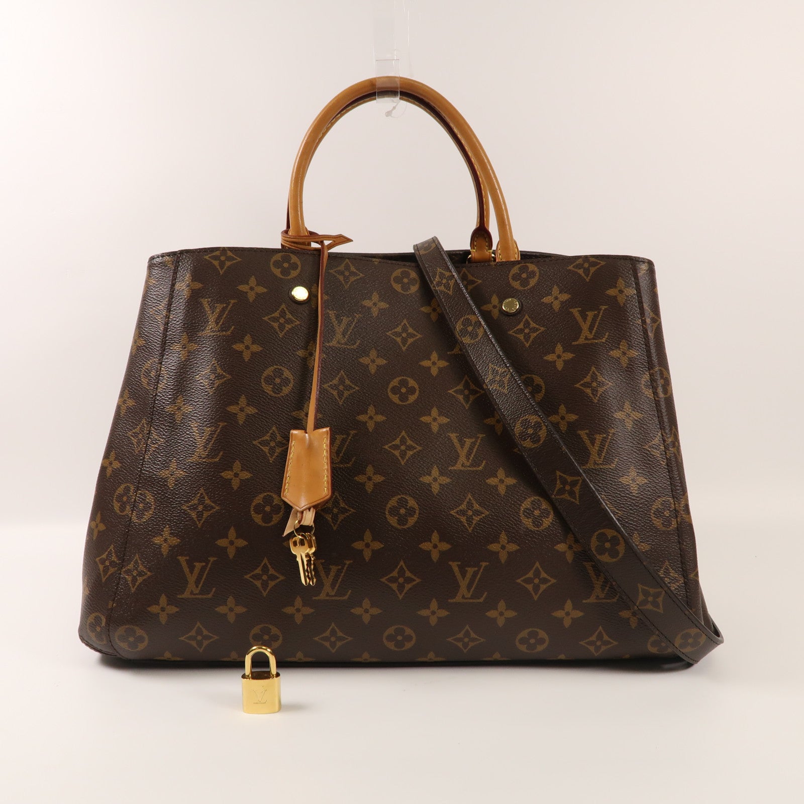 LOUIS VUITTON Monogram Montaigne MM金扣手挽肩背兩用袋