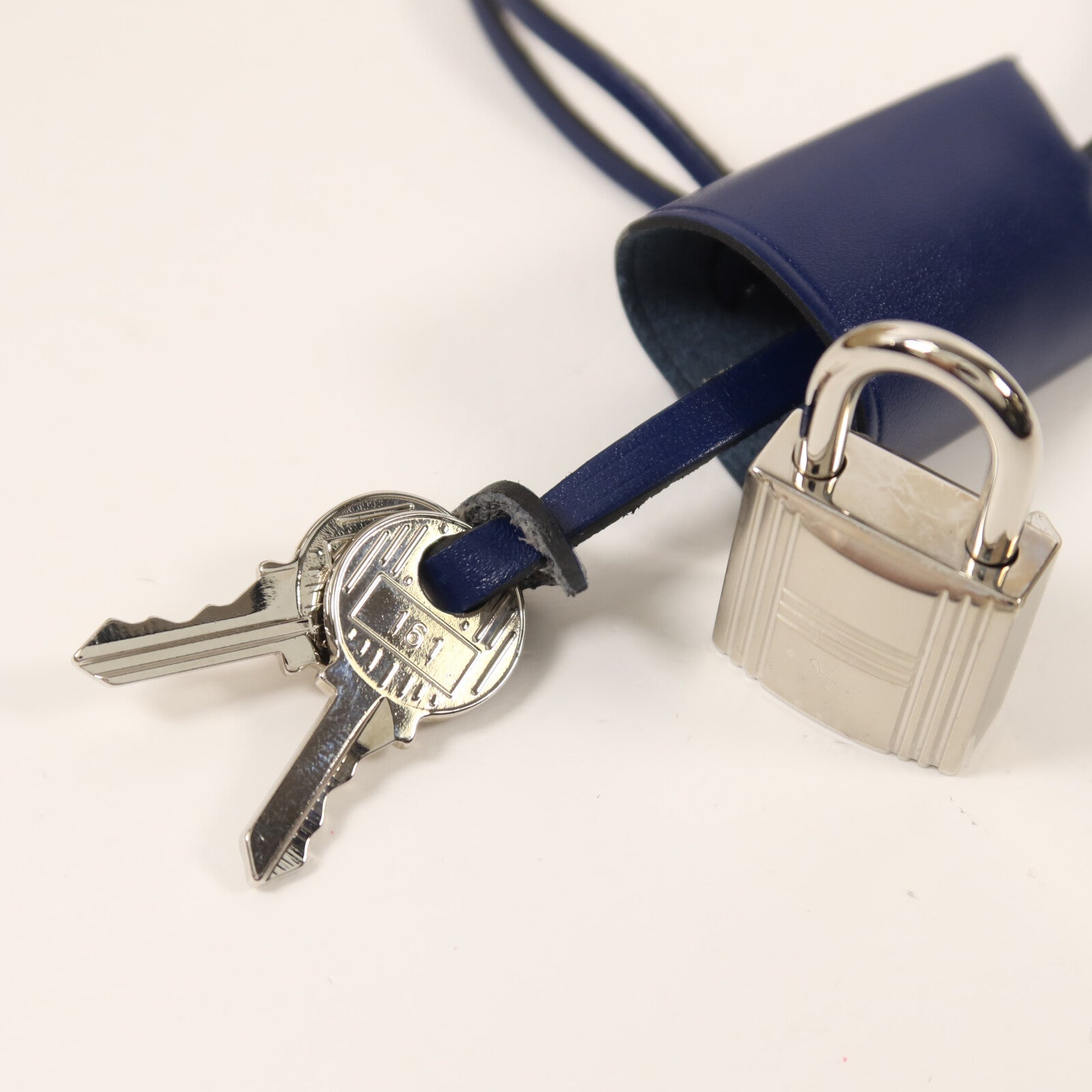 HERMES 帆布Herbag PM銀扣手挽肩背兩用袋Beige/Bleu Electrique