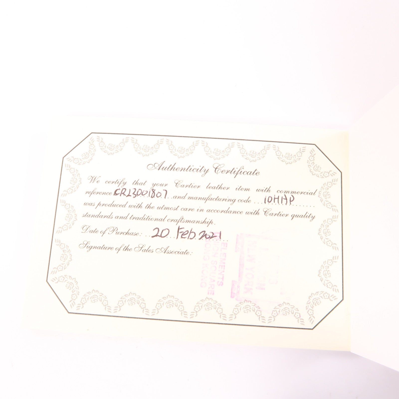 CARTIER 牛皮皮革Card Case金扣卡片套酒紅色