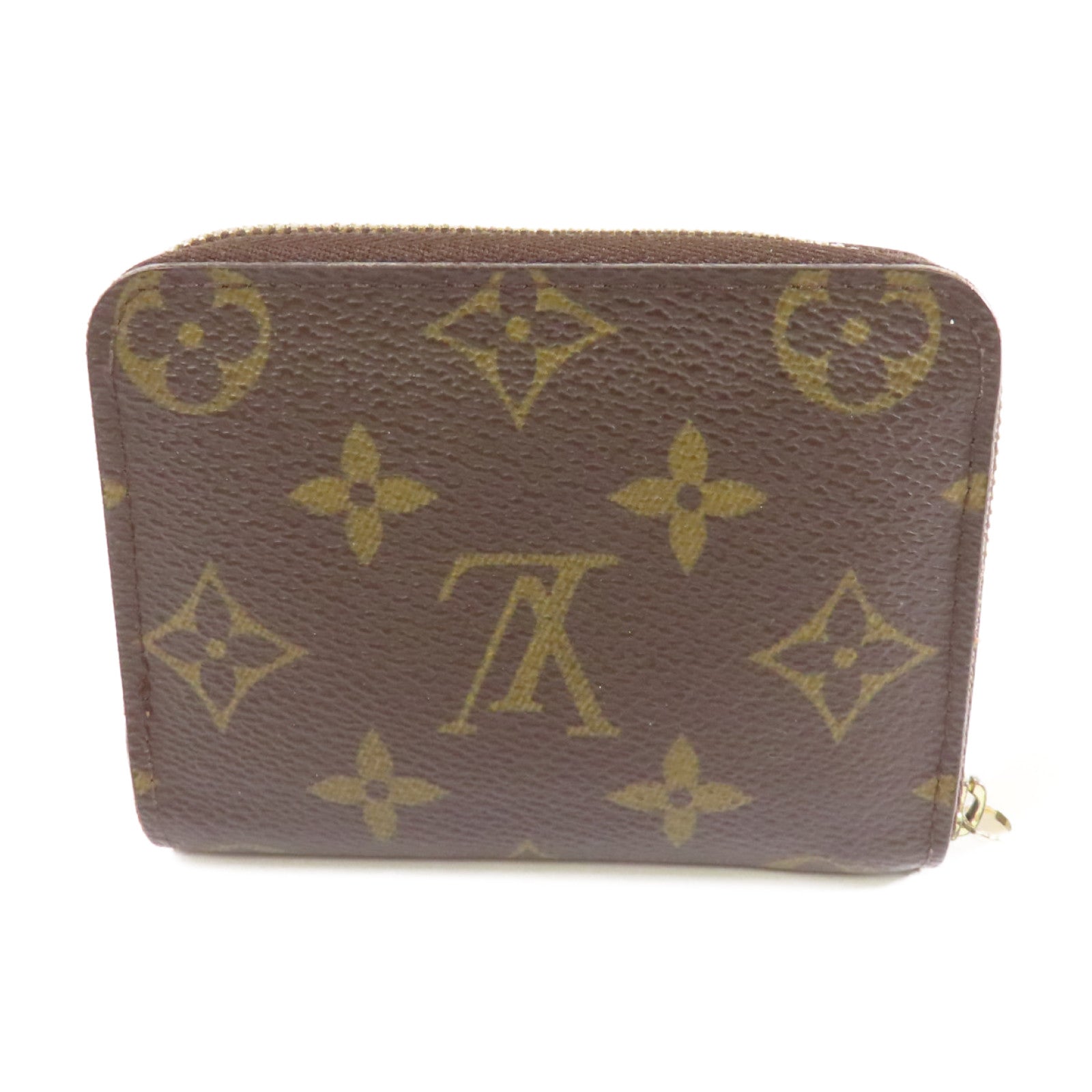 LOUIS VUITTON Monogram Zippy Coin Case金扣零錢包棕色